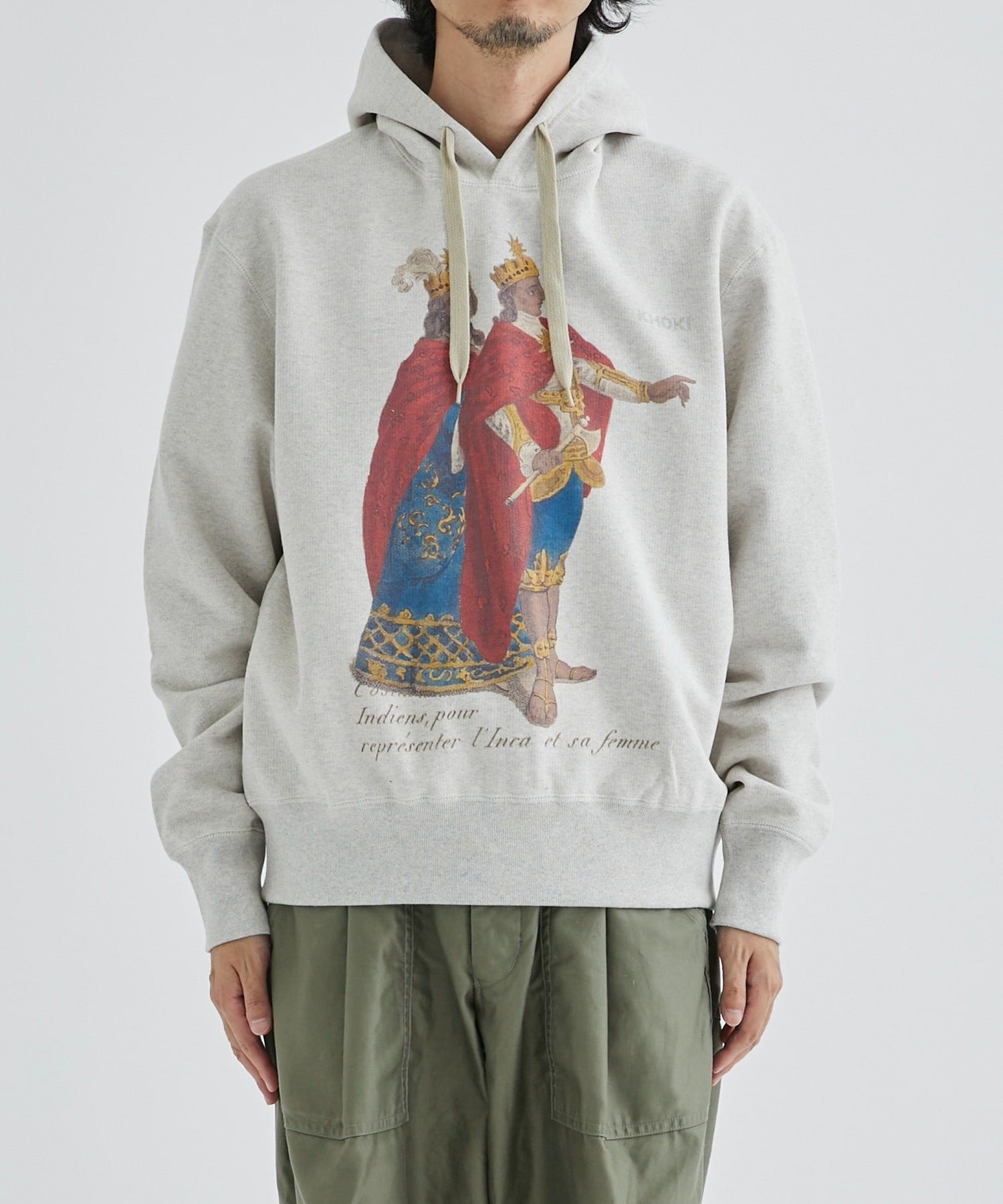 Graphic-print hoodie ｜ KHOKI