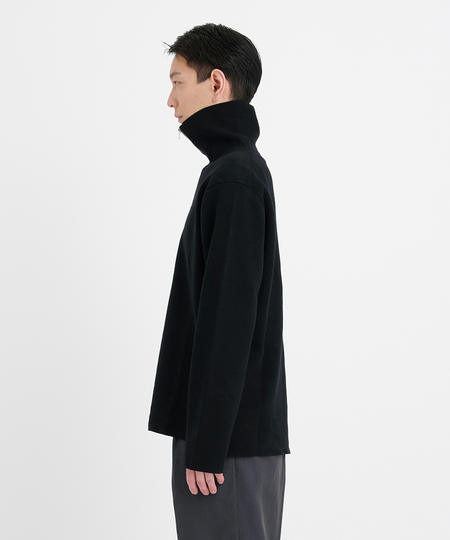 Big Collar Half Zip Sweater | THE TOKYO