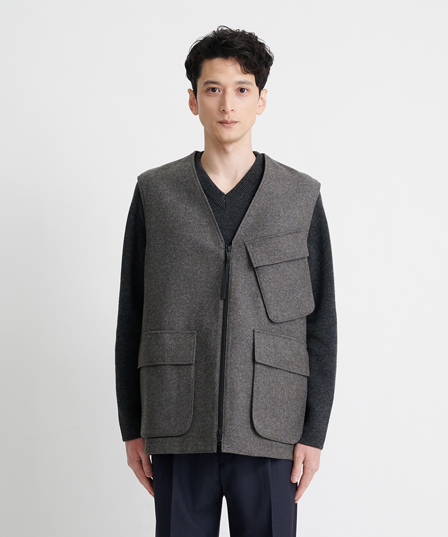 UTILITY POCKET VEST(FREE GREY): THE RERACS: MEN｜THE TOKYO ONLINE