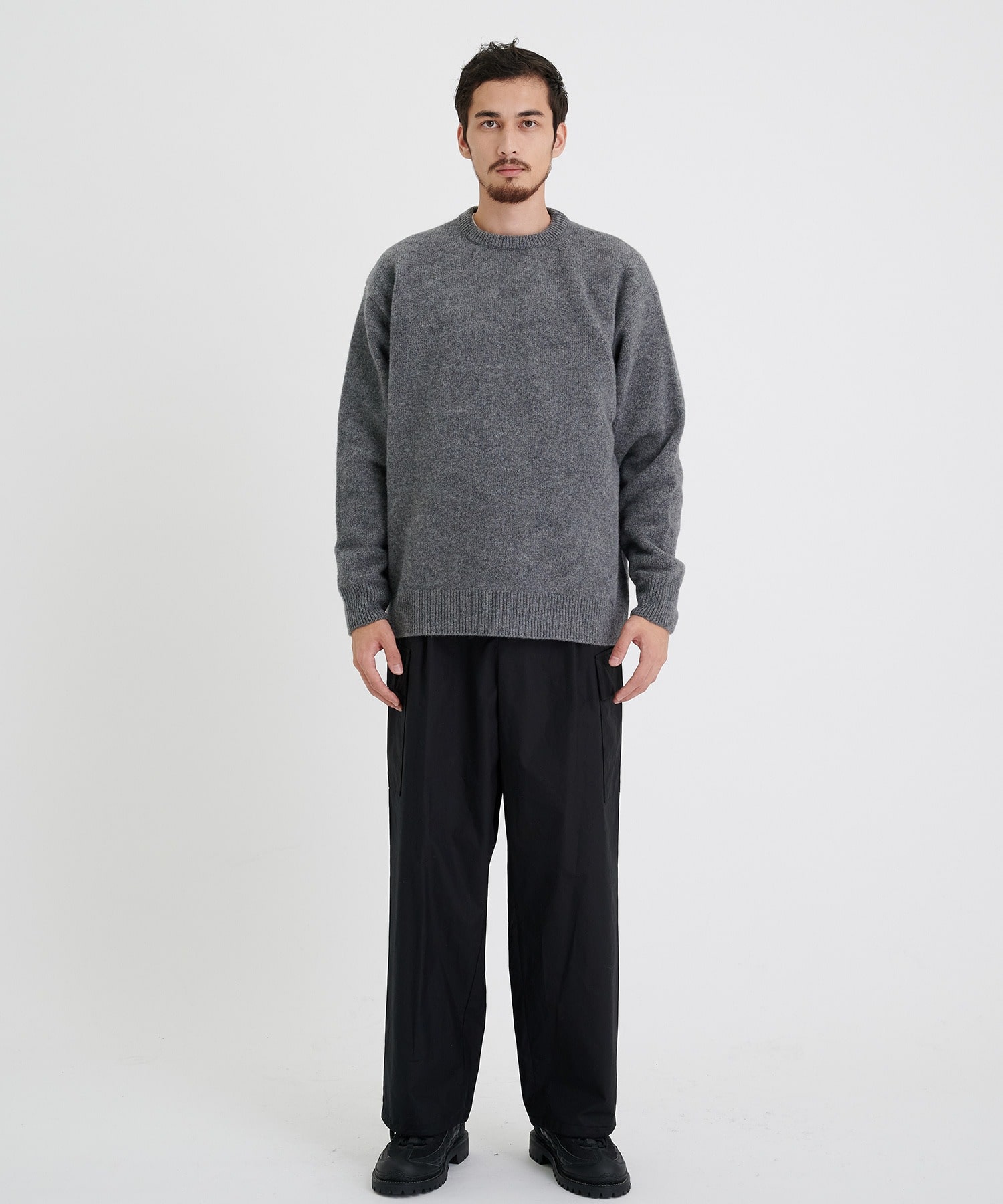 WOOL MOHAIR CREWNECK SWEATER ｜ ATON