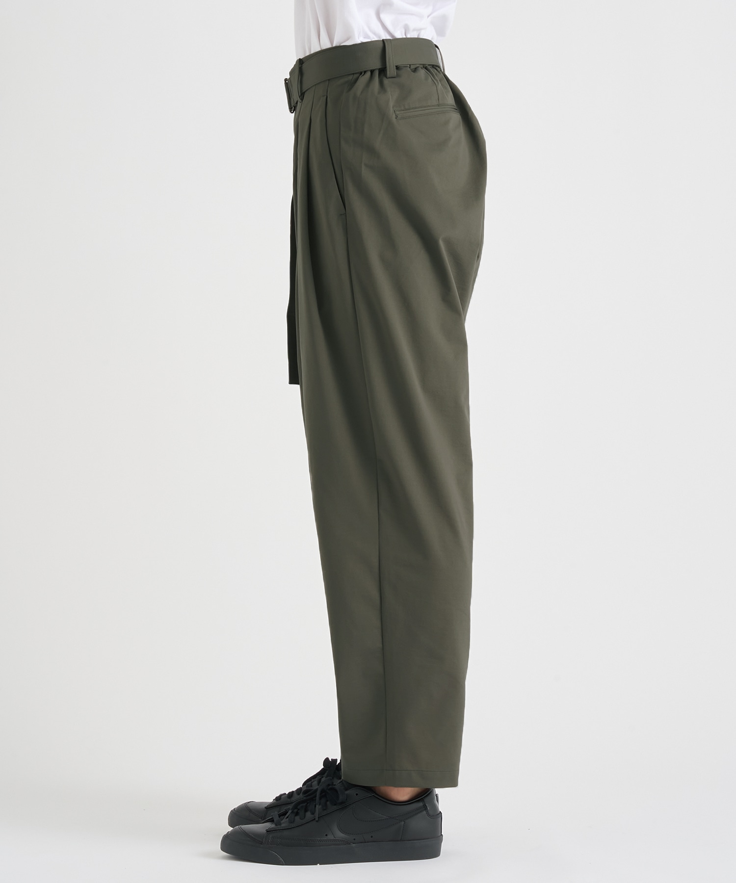 別注 PE HIGH GAUGE JERSEY BELTED TAPERED TROUSERS ATTACHMENT