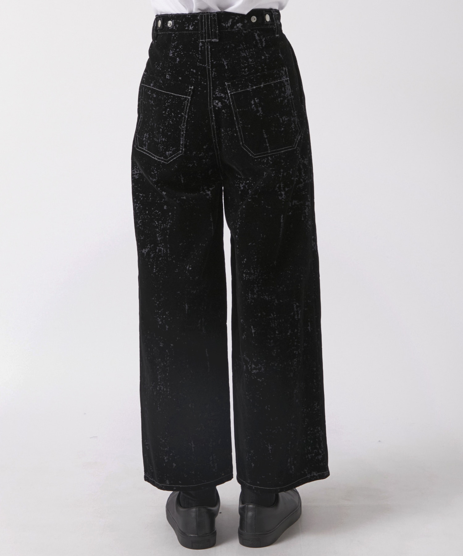 FLOCKY PRINTED DENIM WIDE-LEG BUGGY PANTS YOKE