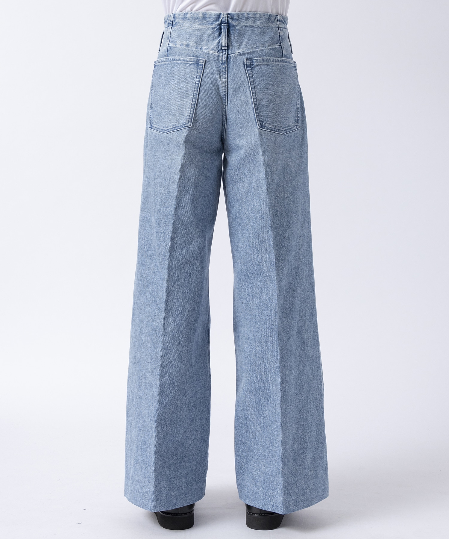 WIDE JEAN TROUSERS ASH BLEACH TANAKA