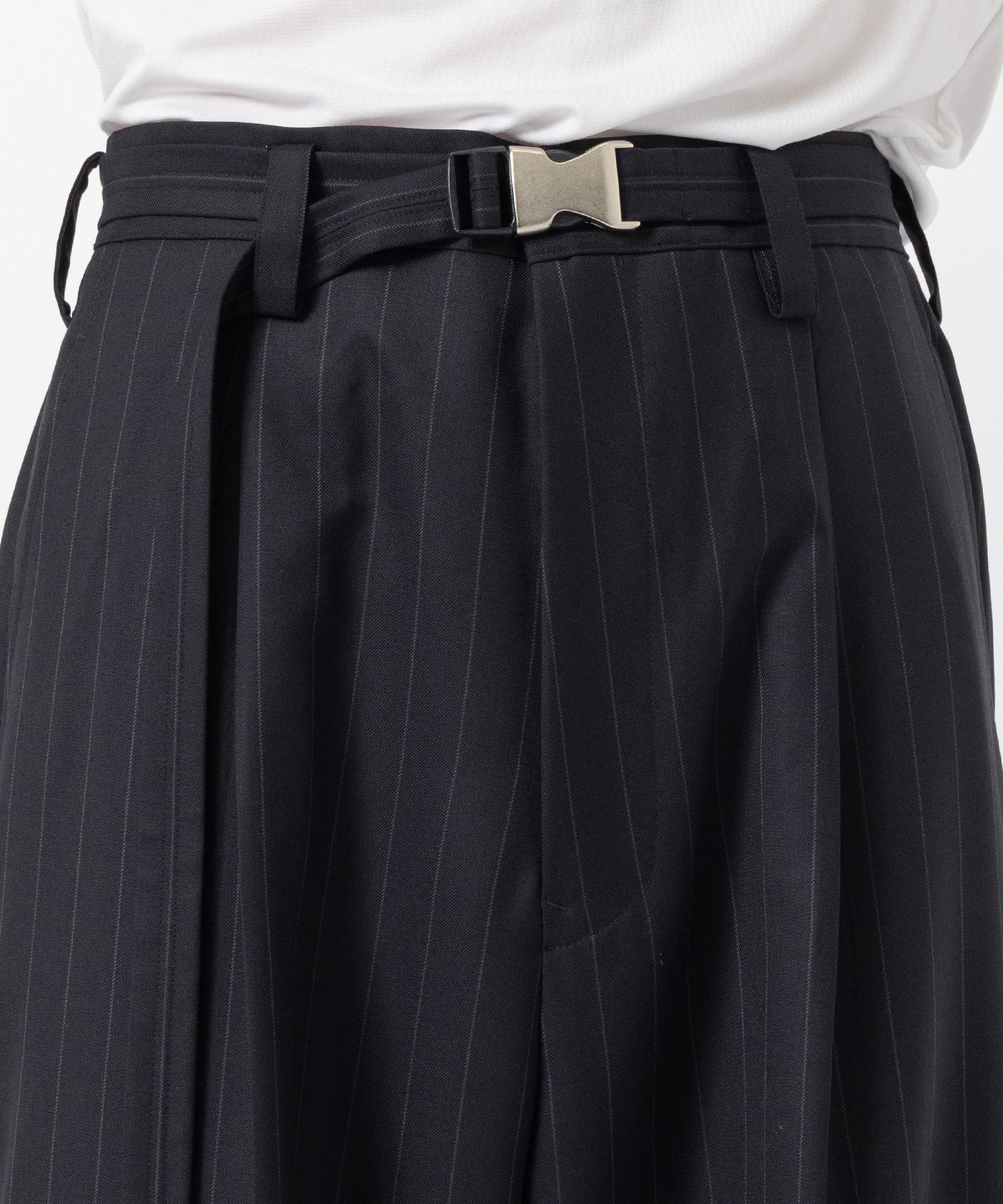 Belted Wide Straight Pants UJOH HOMME