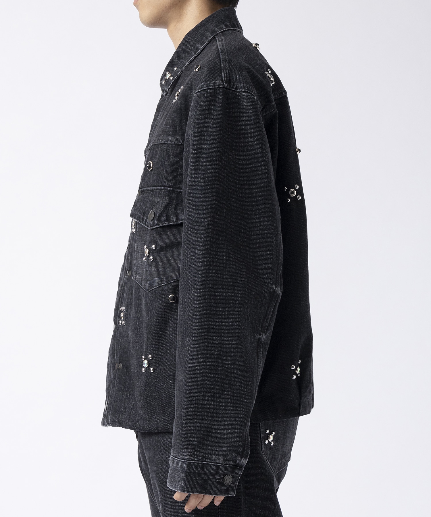 THE JEAN JACKET BLACK & SILVER STARS TANAKA