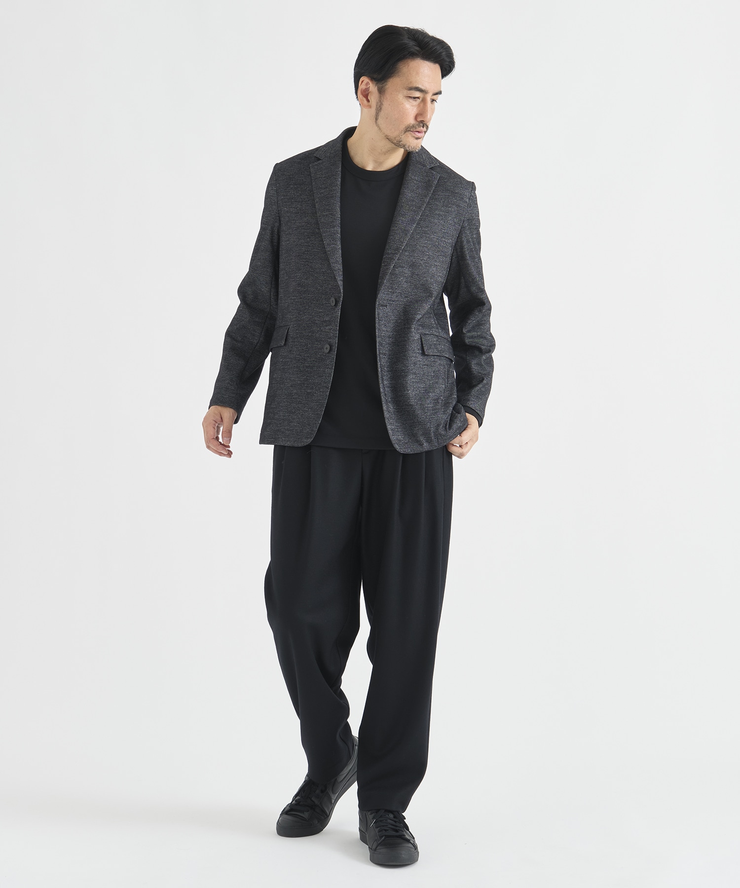 Washable Tweedy Jersey Shape Jacket THE TOKYO