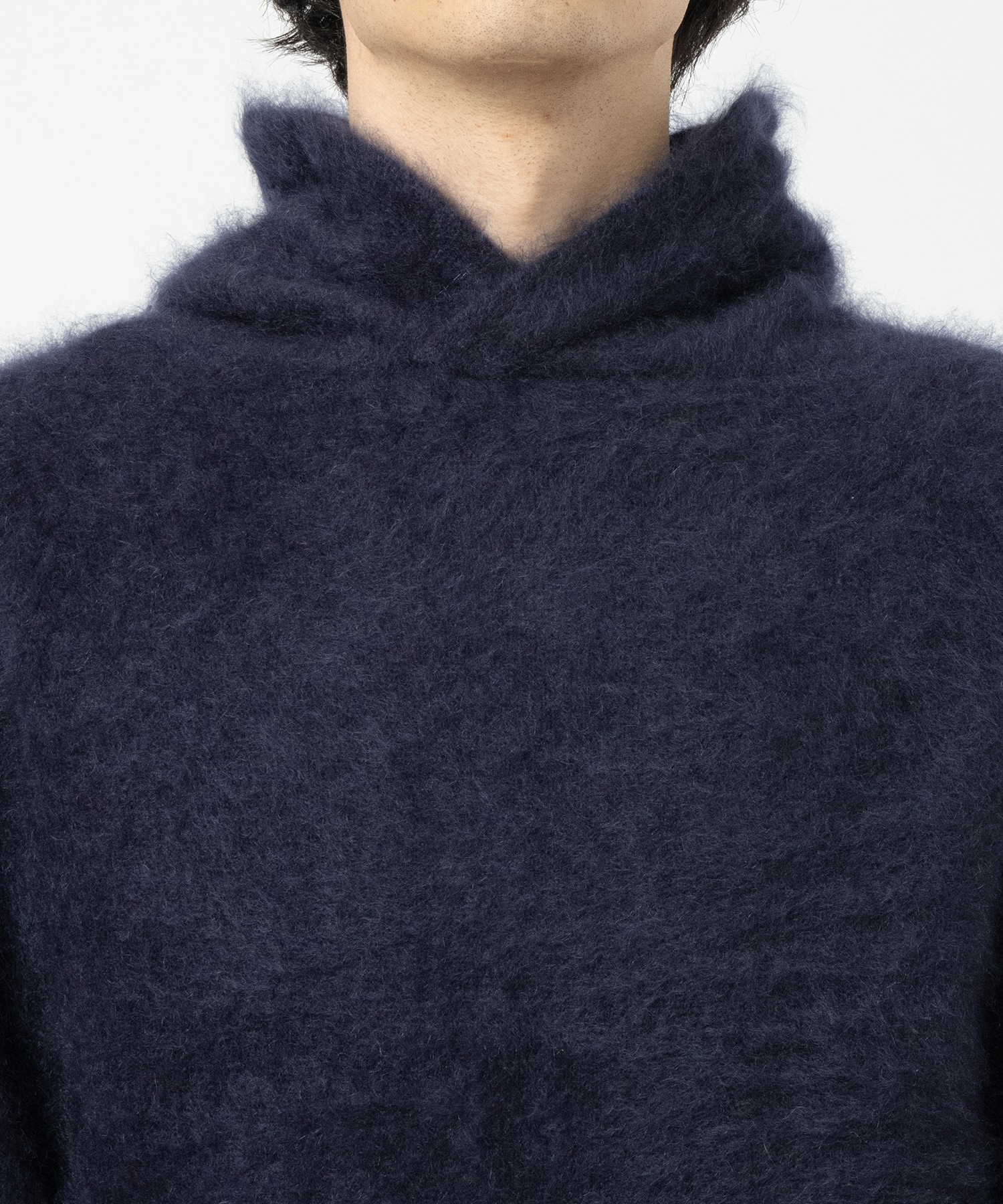 CASHMERE SHAGGY HOODIE KNIT CINOH