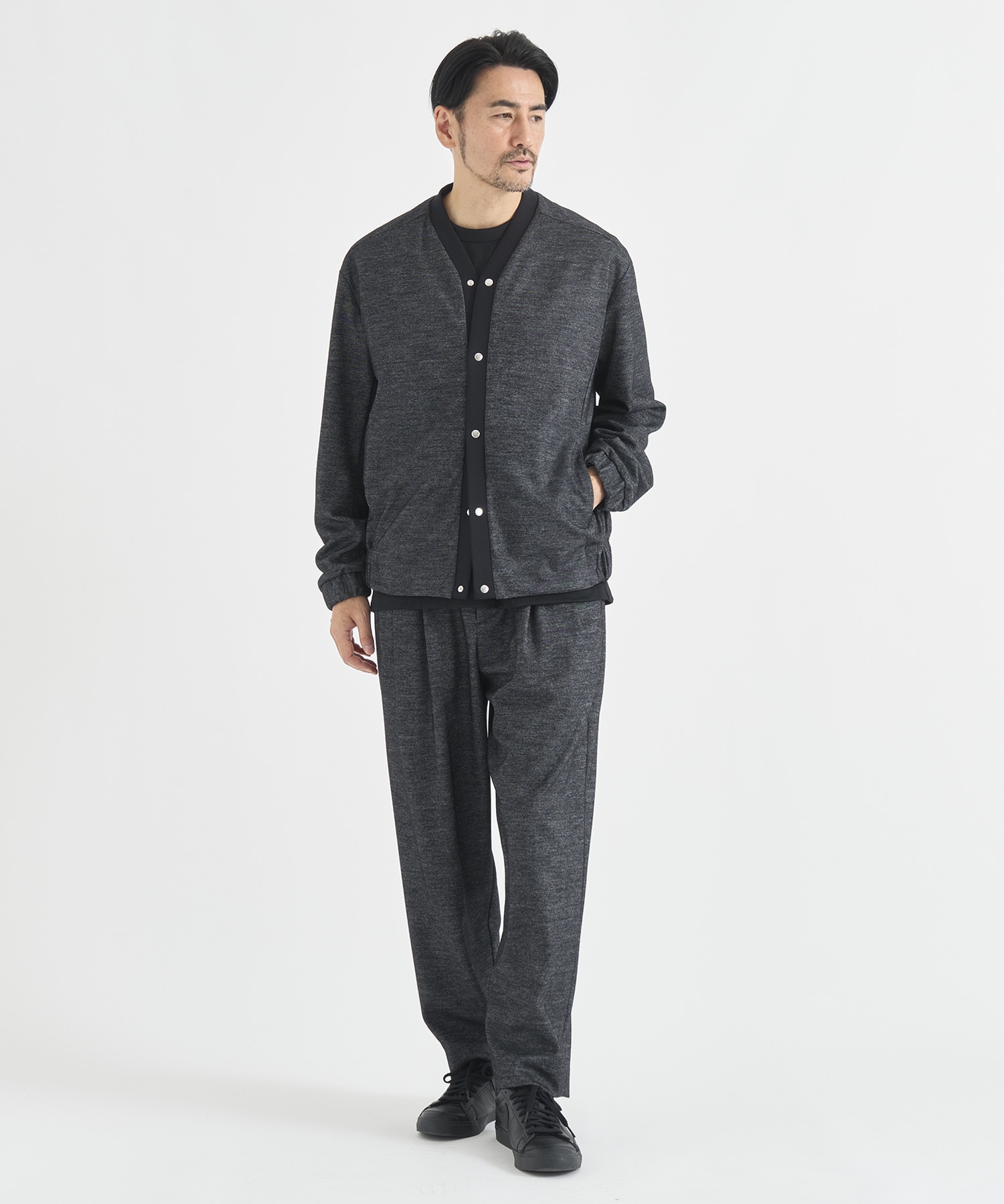 Washable Tweedy Jersey Wide Tapered Pants THE TOKYO