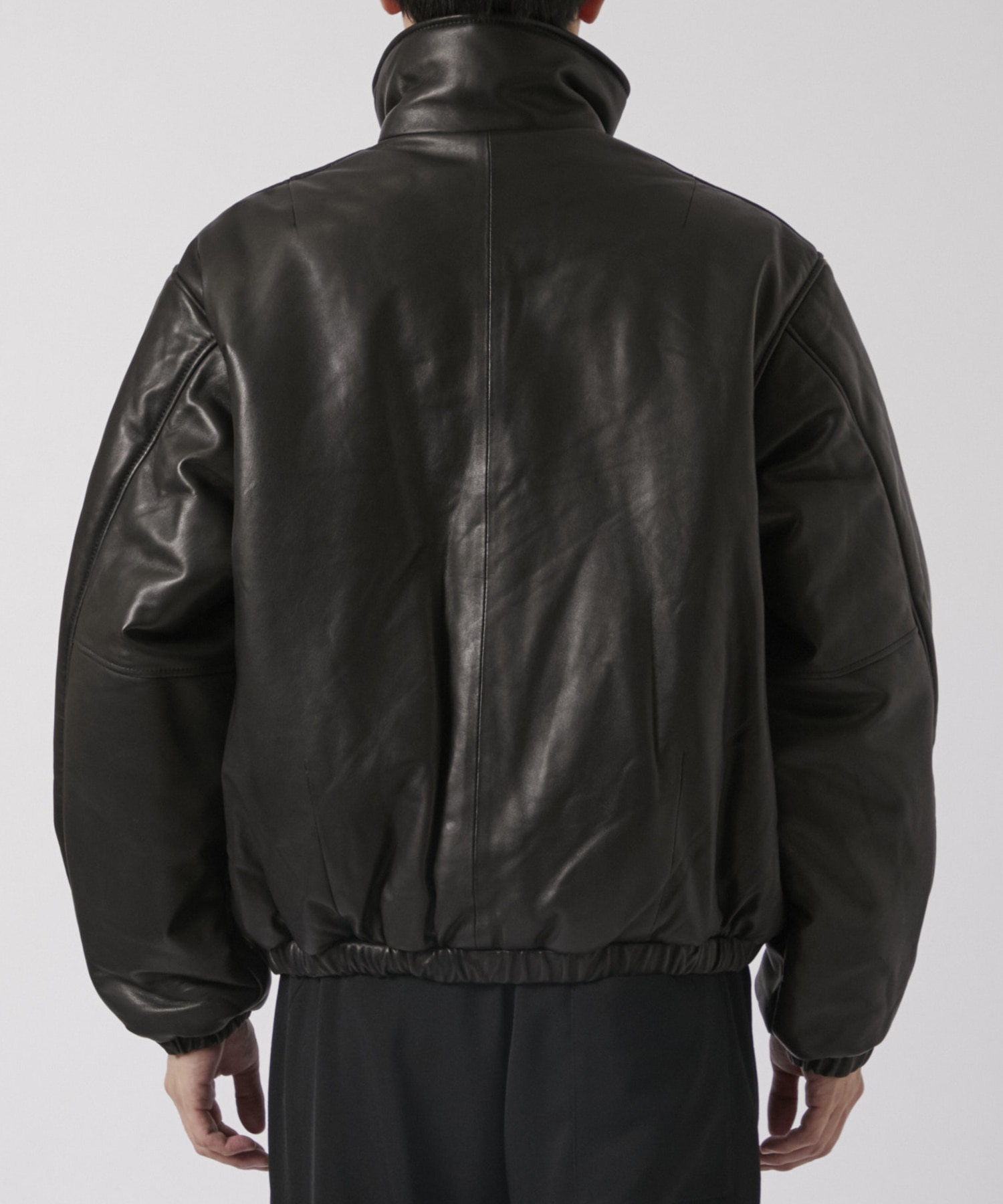 LEATHER PUFFER BLOUSON YOKE