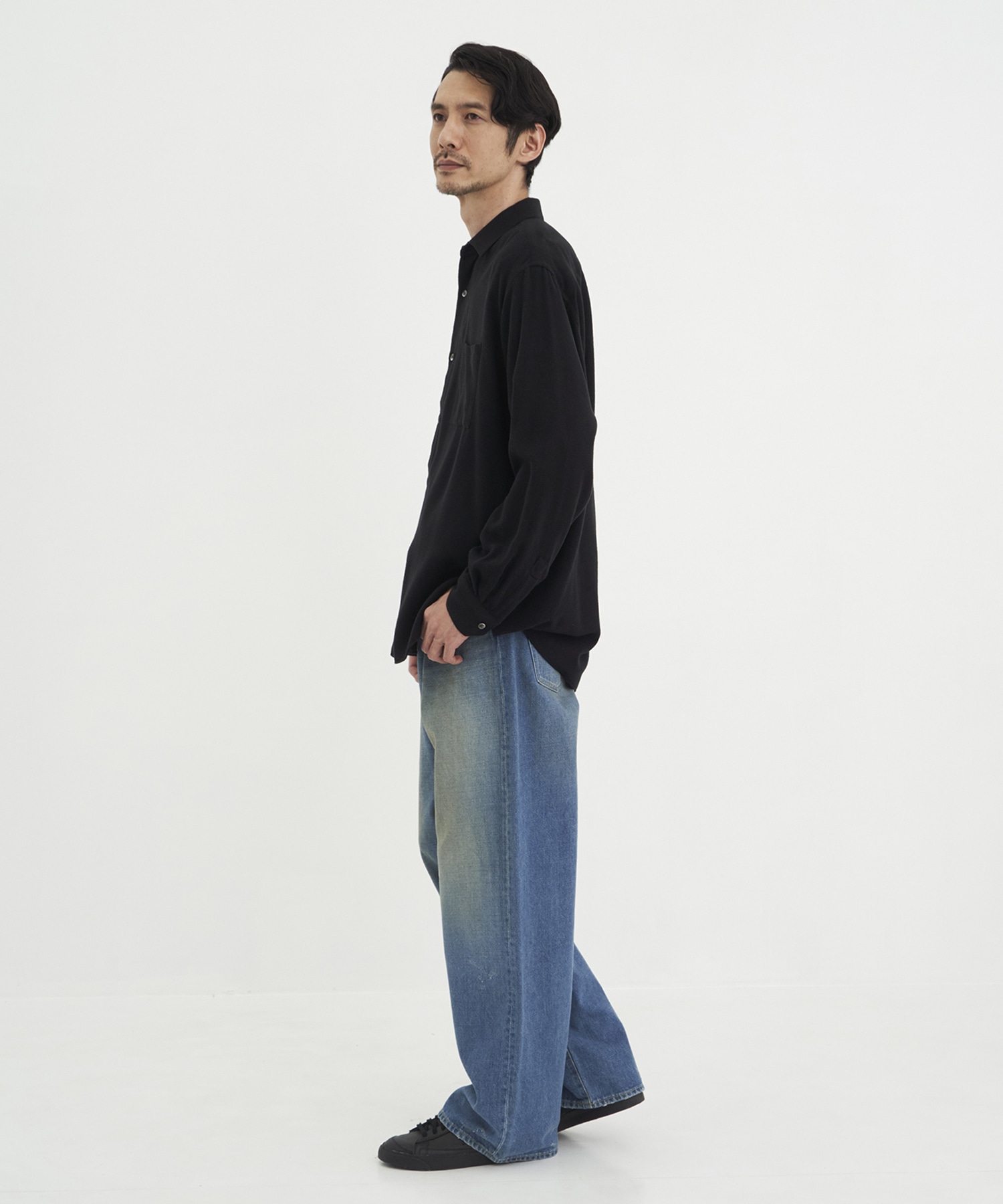 RAYON SILK FLANNEL OVERSIZED DOWN PAT SHIRT ssstein