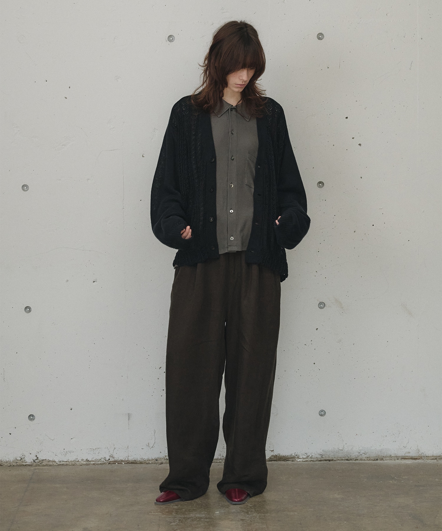 100/S LINEN TUCK SLACKS ANCELLM