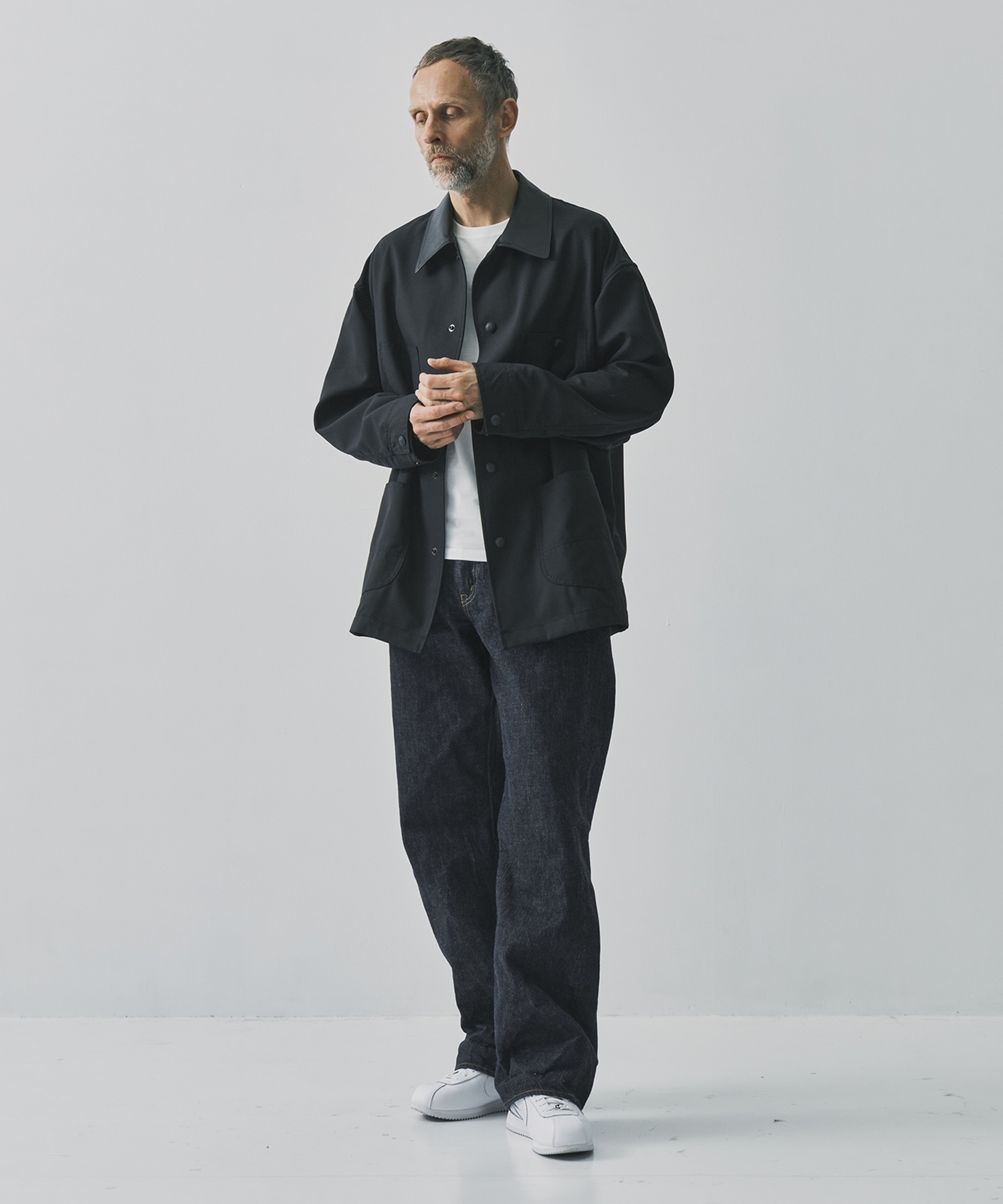 【コムデギャルソンオム】ウールポプリン×牛革 Coverall COMME des GARCONS HOMME