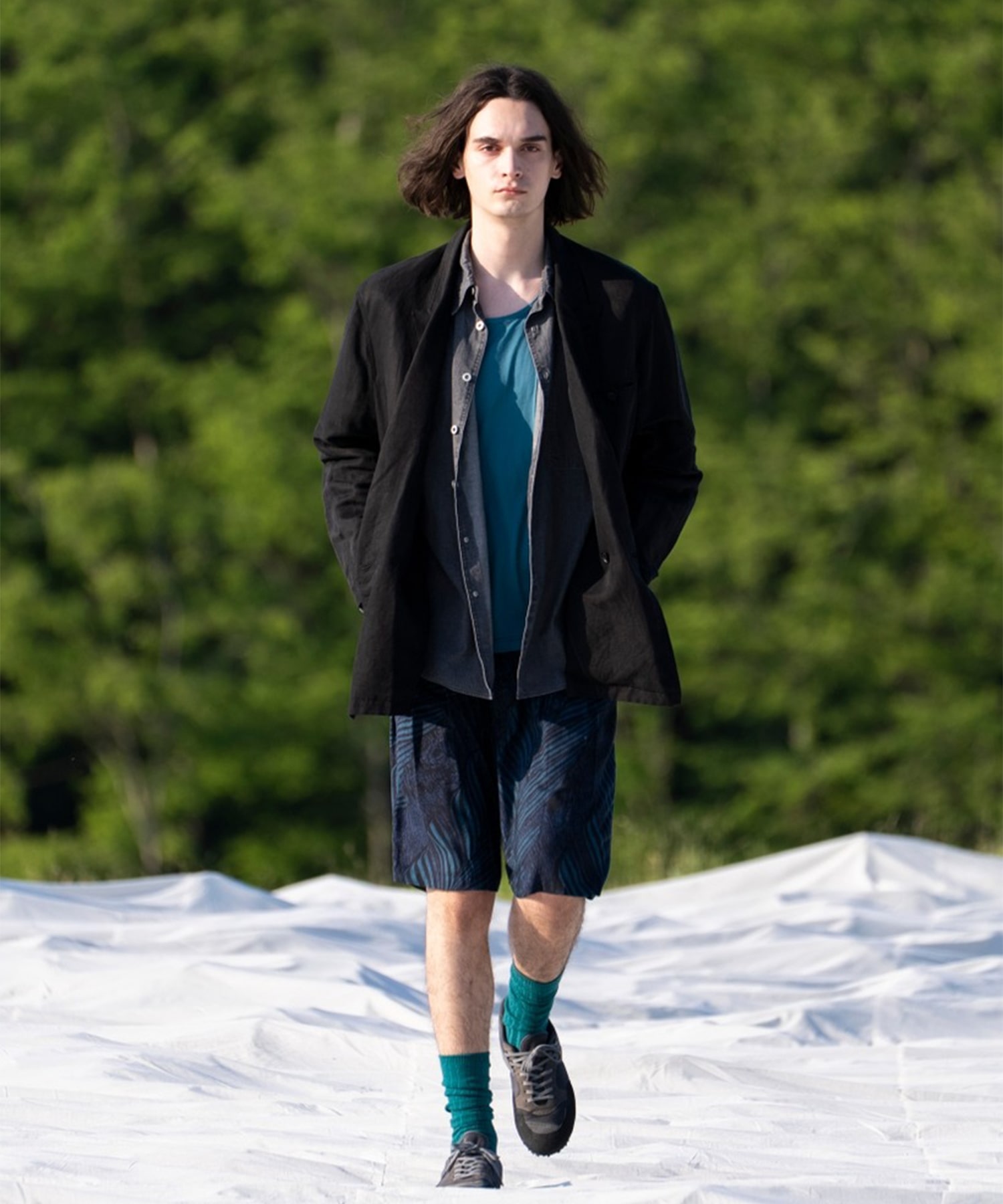 【ヨーク】Linen Silk Kersey Double Breasted Blezer YOKE