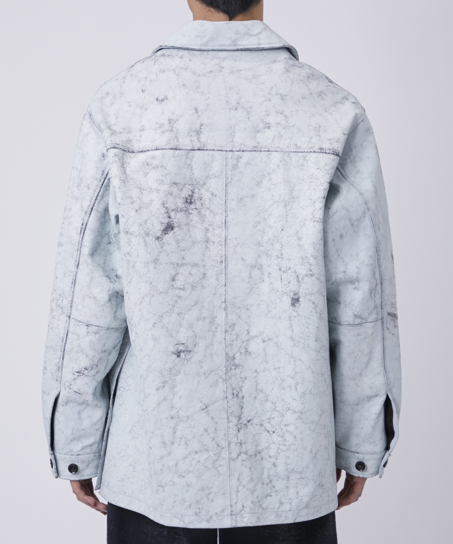 CRACKED GOAT LEATHER CAR COAT YOKE