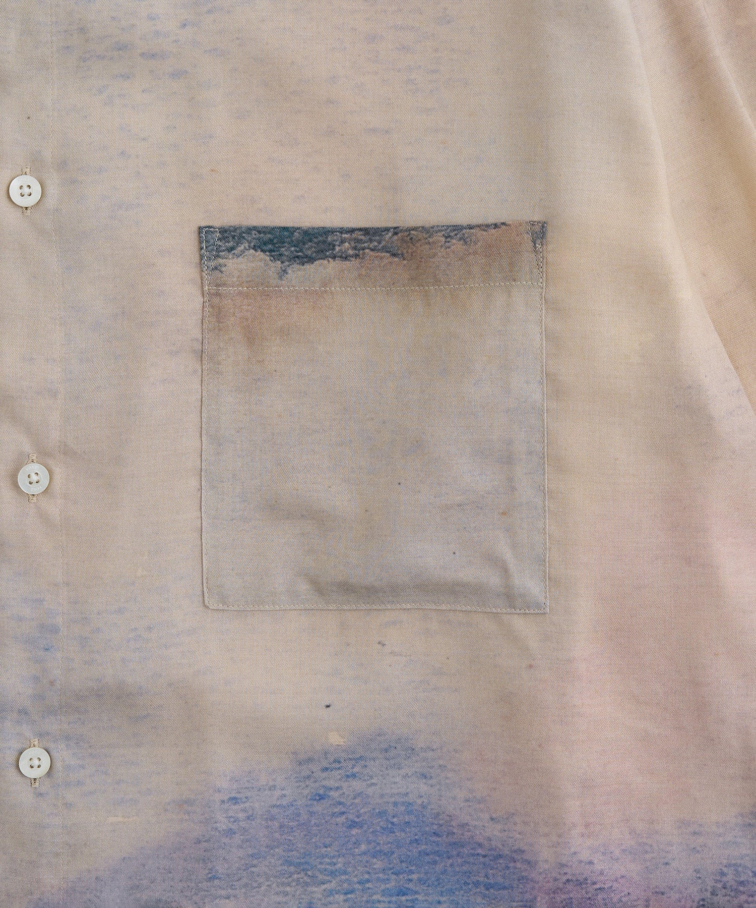 LANDSCAPE PRINTED REGULAR COLLAR SHIRT YOKE