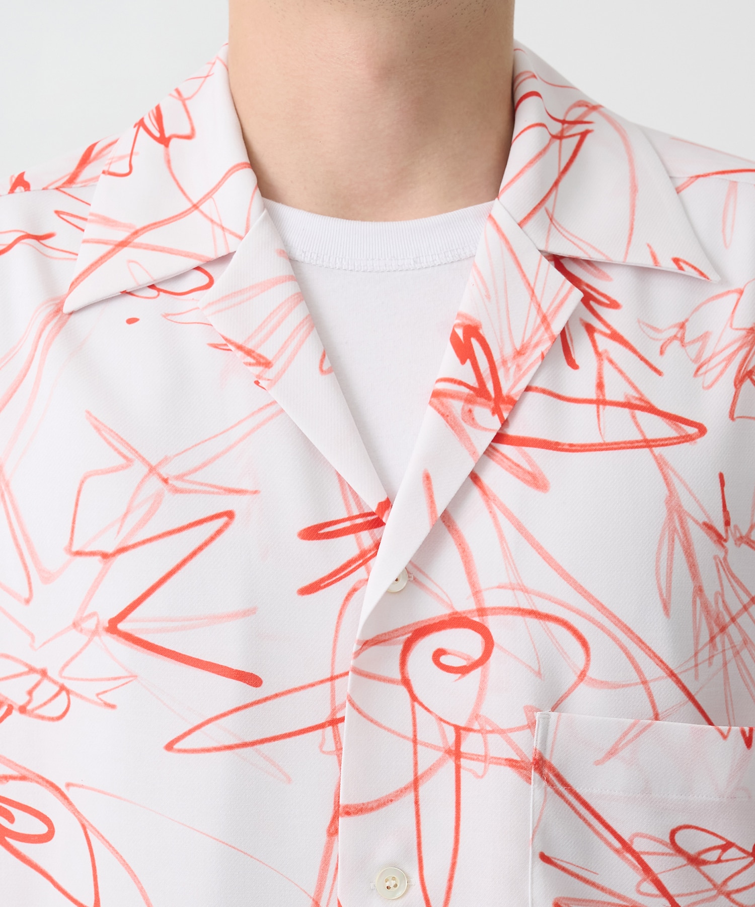 【ウジョーオム】Wide Set Open Collar BOX Shirt UJOH HOMME