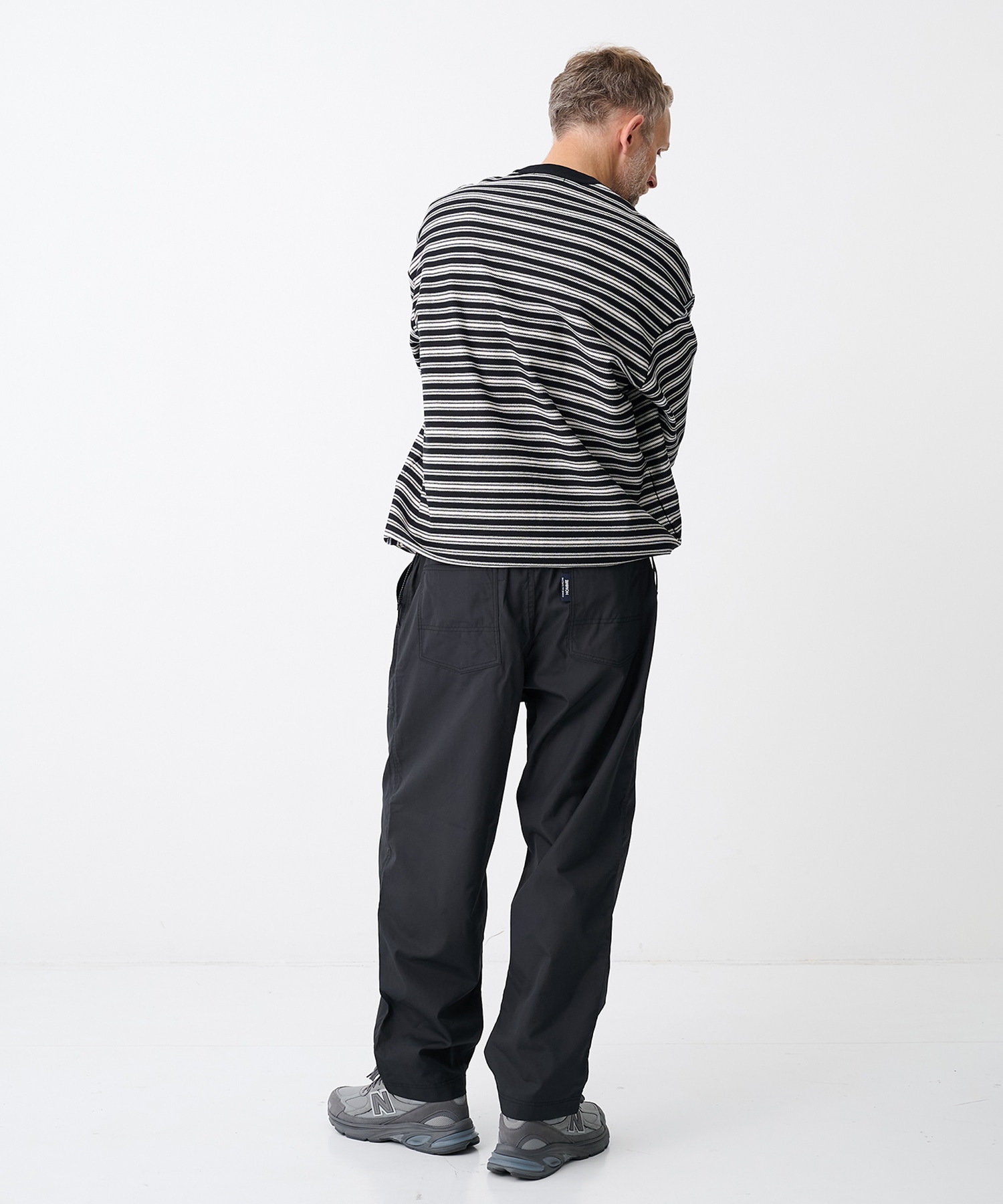 【コムデギャルソンオム】綿ラッセルボーダー Drawcord S/S Tee COMME des GARCONS HOMME