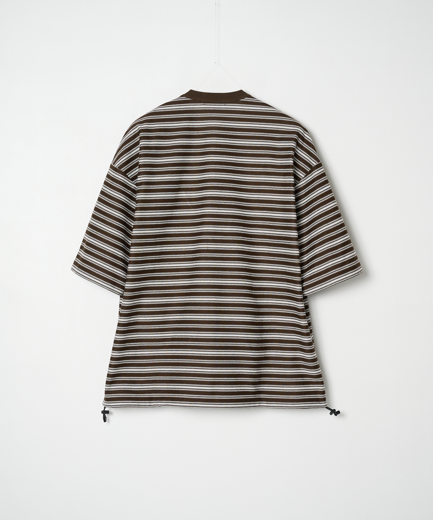 【コムデギャルソンオム】綿ラッセルボーダー Drawcord S/S Tee COMME des GARCONS HOMME