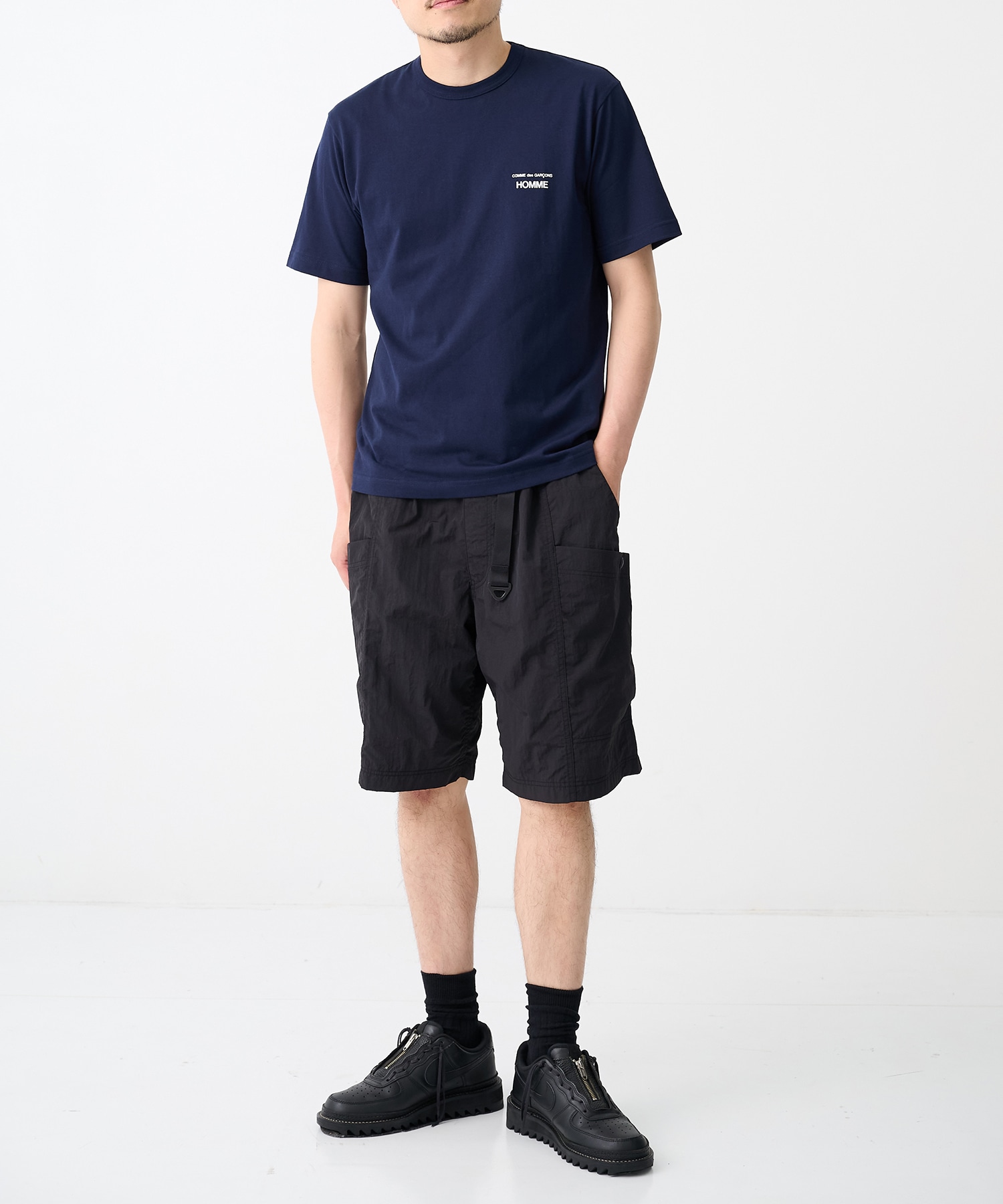 コムデギャルソンオム】ナイロンタッサー Belt Shorts | HQ-P034-051