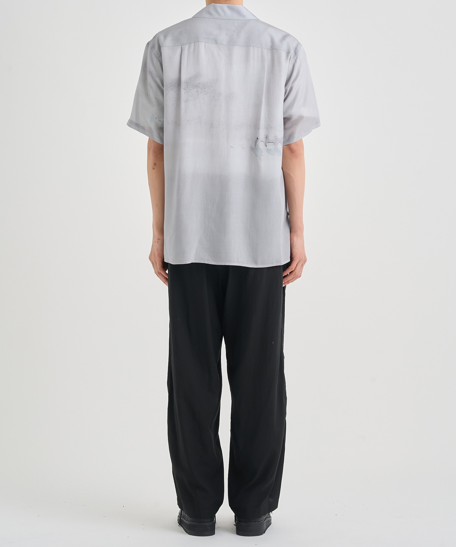 LANDSCAPE PRINTED OPEN COLLAR SHIRT YOKE