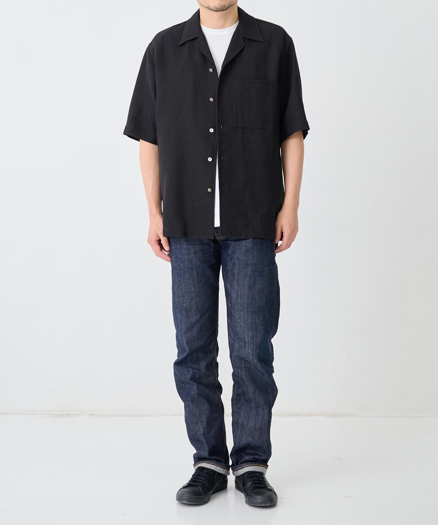 【イレニサ】別注SUMMER TWEED OPEN COLLAR SHIRT IRENISA