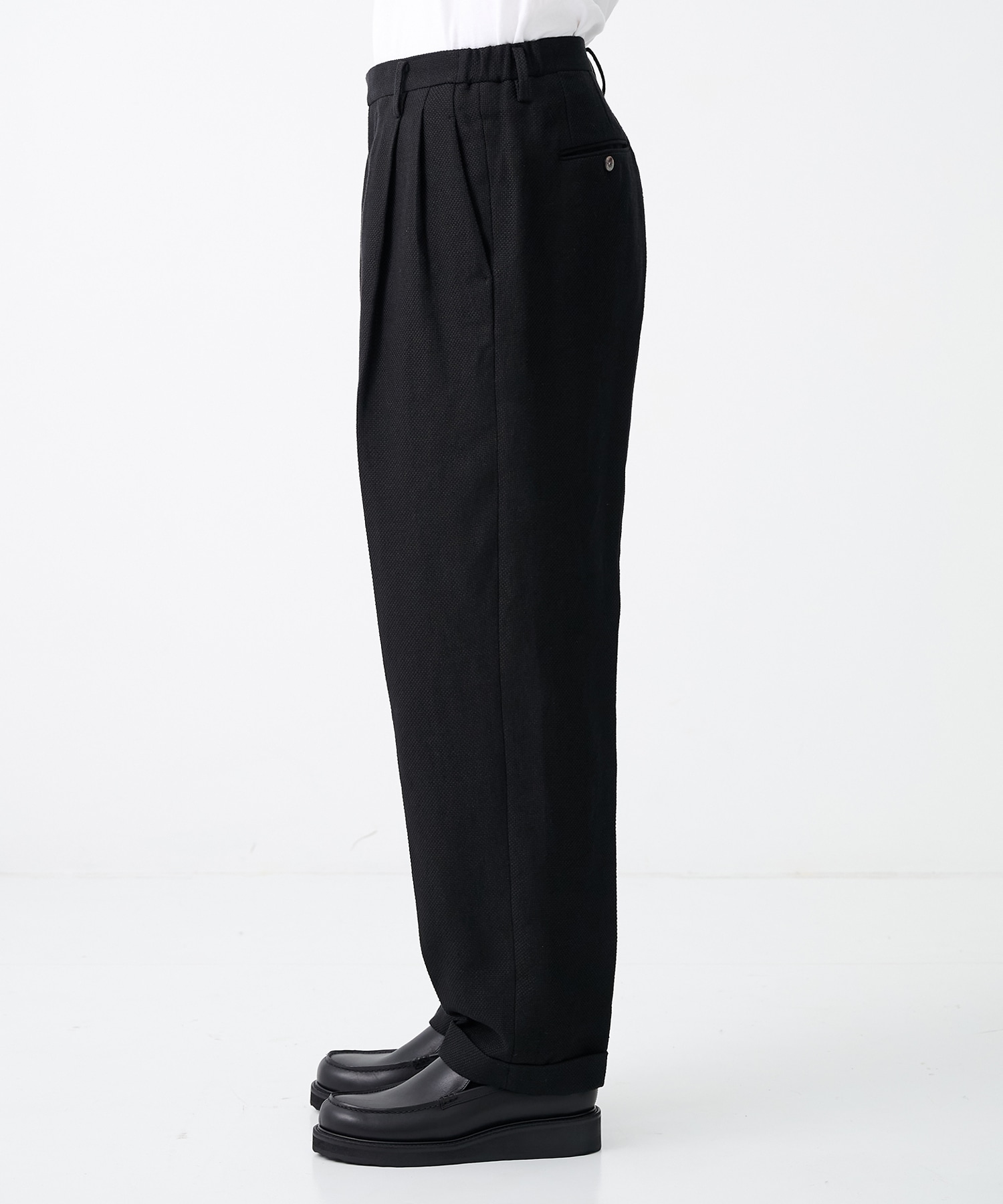 【イレニサ】SUMMER TWEED TWO TUCK WIDE TROUSERS IRENISA