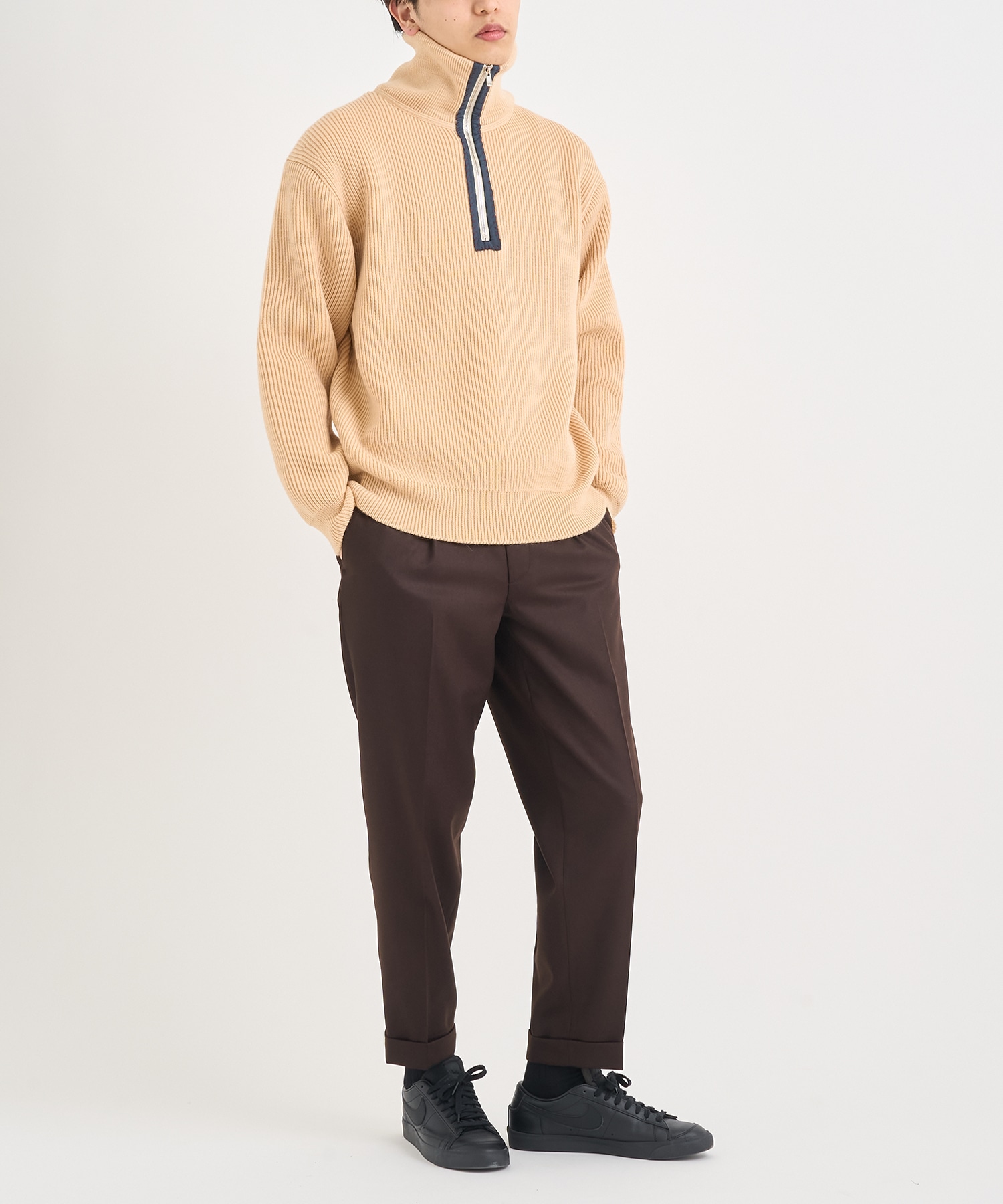 25WCM-N07305 HALF ZIP KNIT kolor