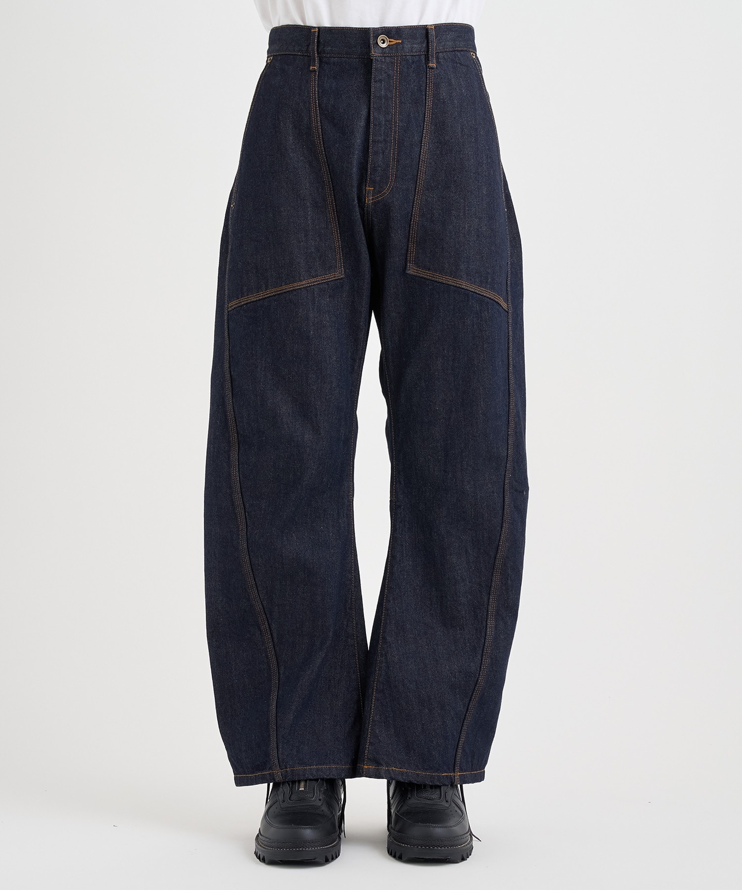 3D cutting denim pants KHOKI