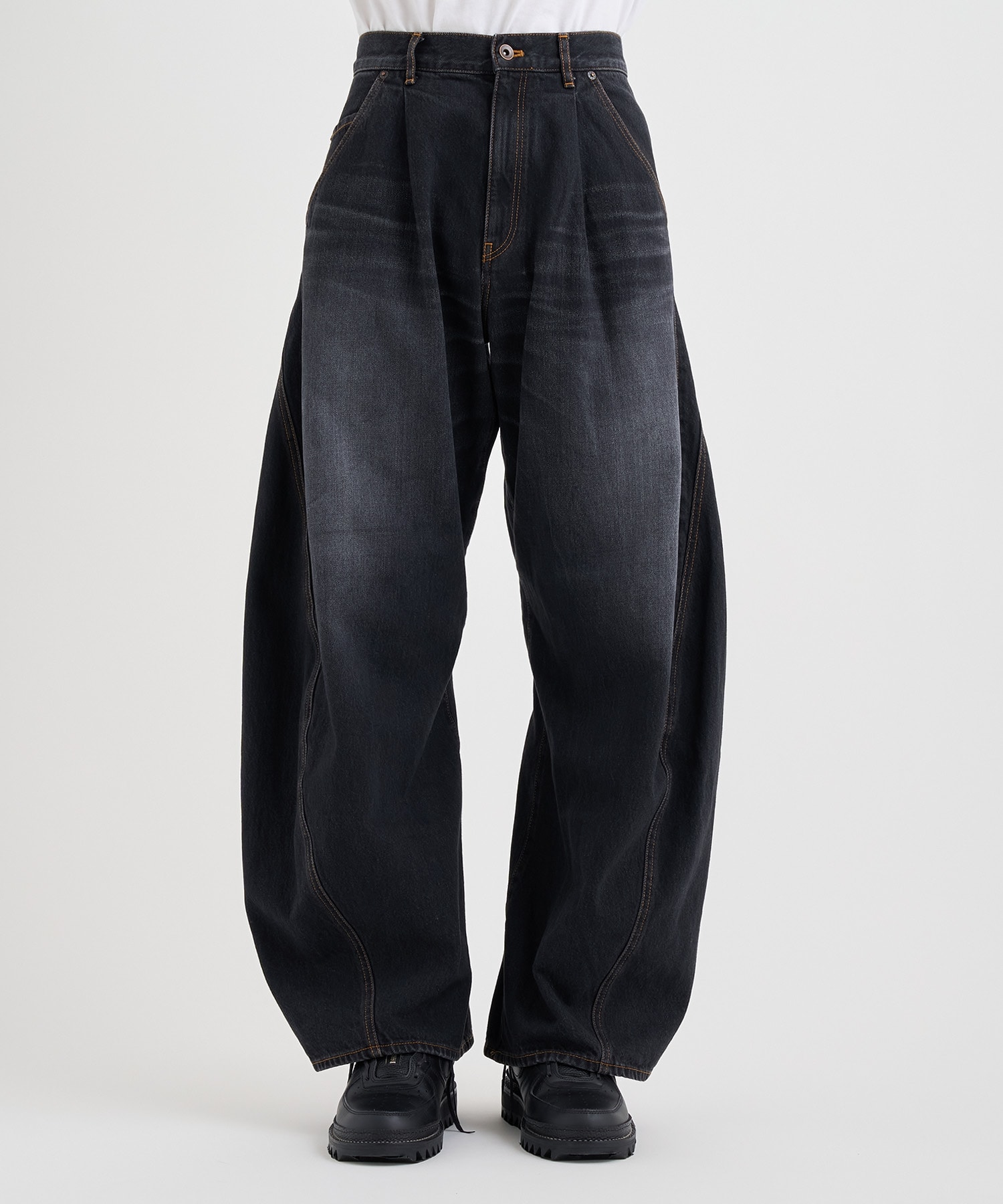 3D cutting denim pants 