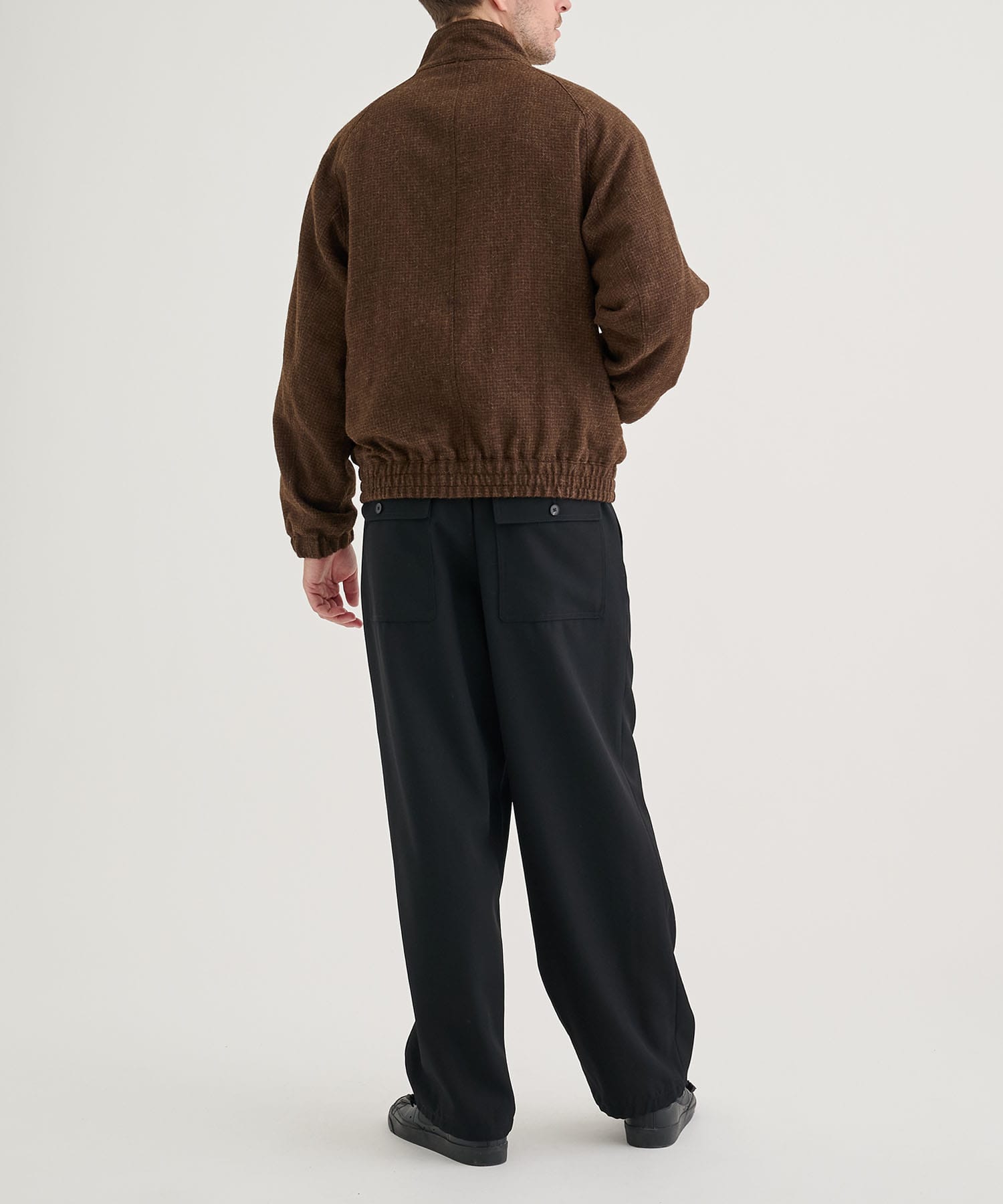 ALPACA HOUND TOOTH HARRINGTON JACKET ATON