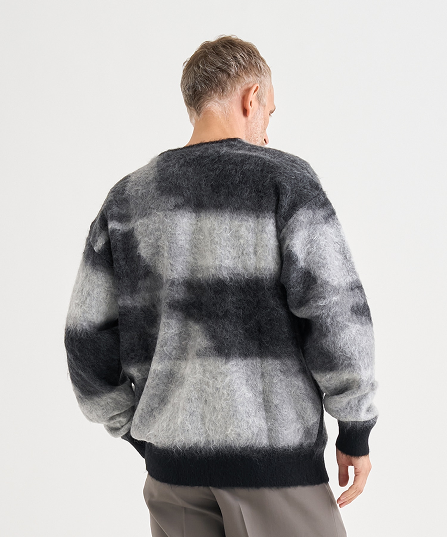 Kid Mohair Jacqurad Cardigan BEAM YOKE
