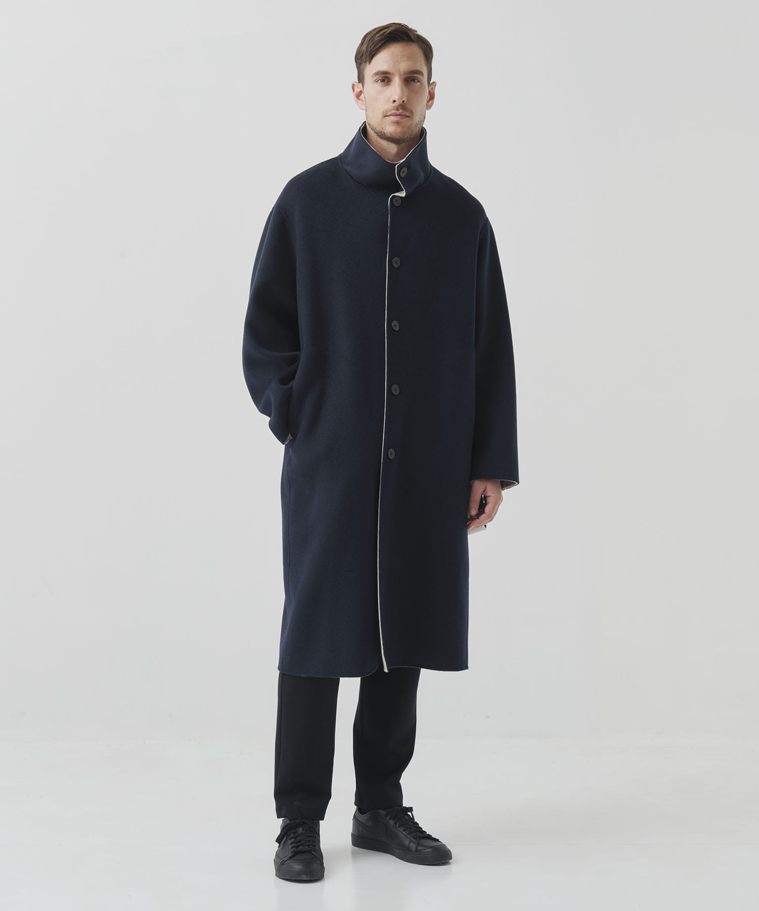 CASHMERE/SILK/WOOL STAND OVER COAT CASHMERE CASHMERE