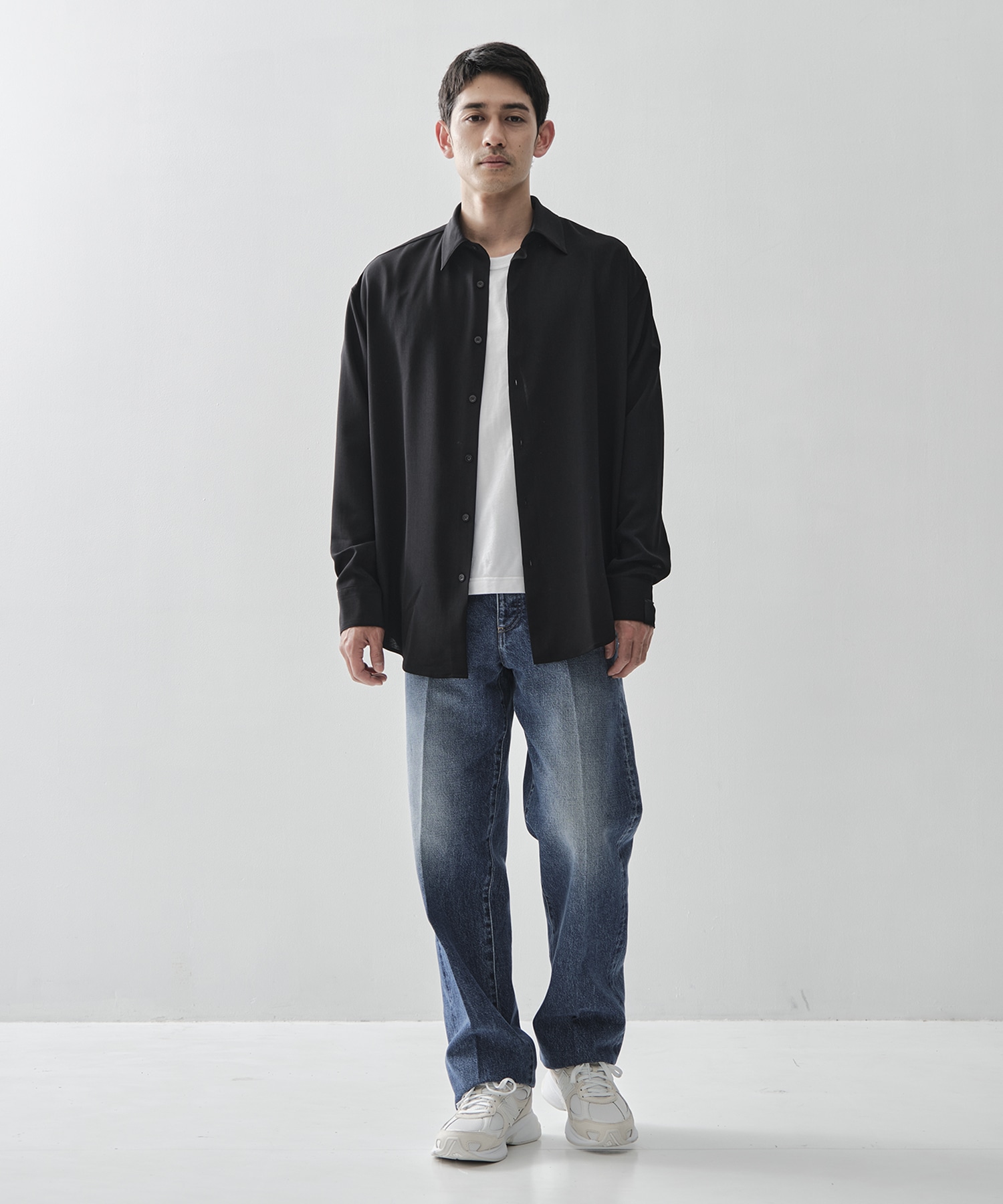 別注TWIST WOOL GAUZE LOOSE FIT SHIRT ATON