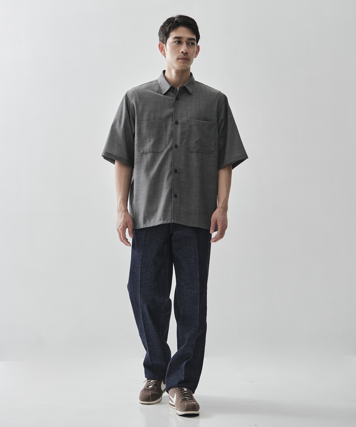 別注TWIST WOOL GAUZE SHORT SLEEVE SHIRT ATON