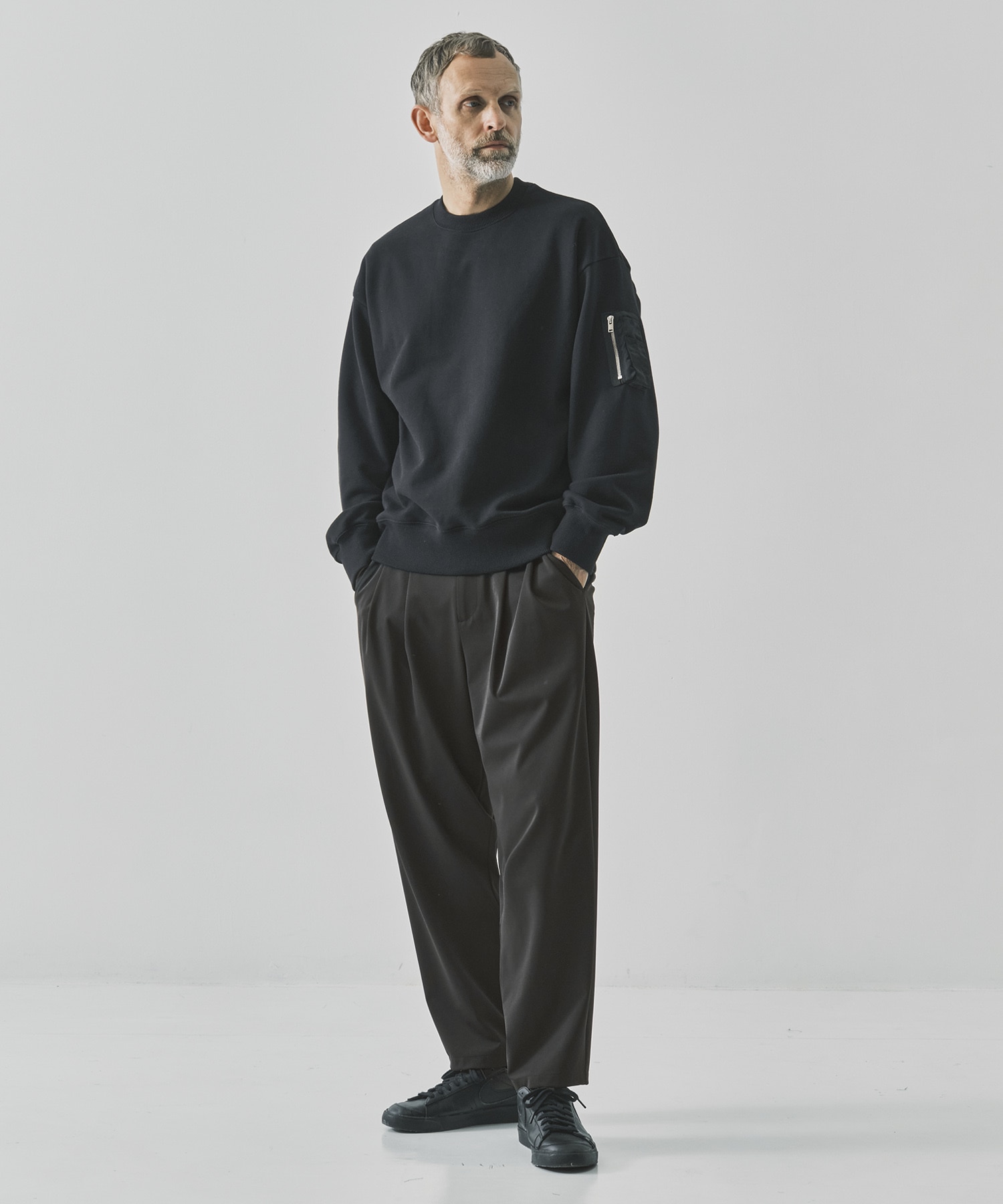 Light Matte Stretch Jersey Wide Tapered Pants THE TOKYO