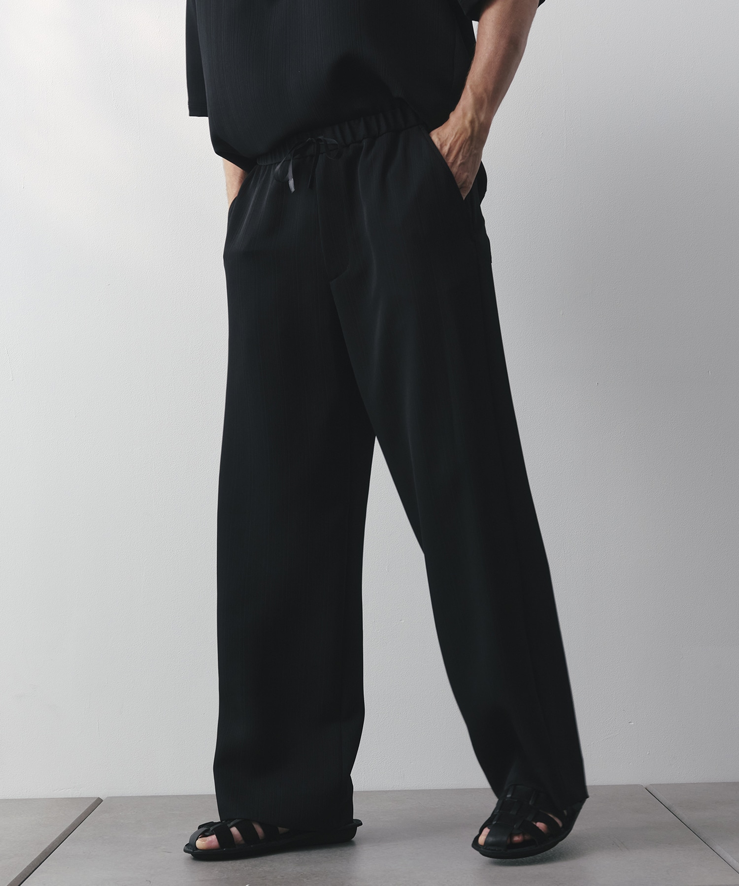 SILK α Pleats Summer Easy Pants SILK α
