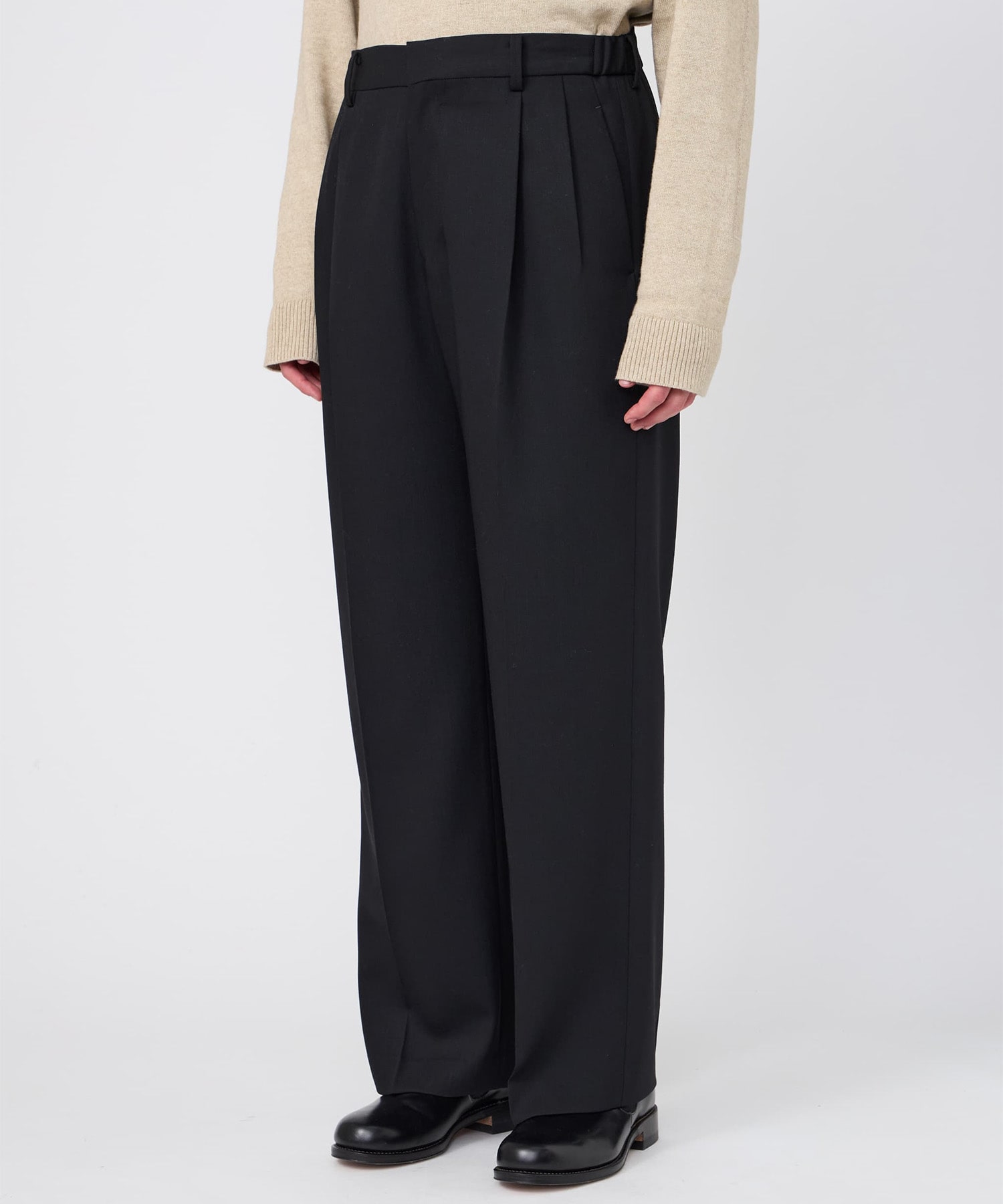 【イレニサ】IH-26FW-P018-NDVH TWO-TUCKS WIDE TROUSERS IRENISA