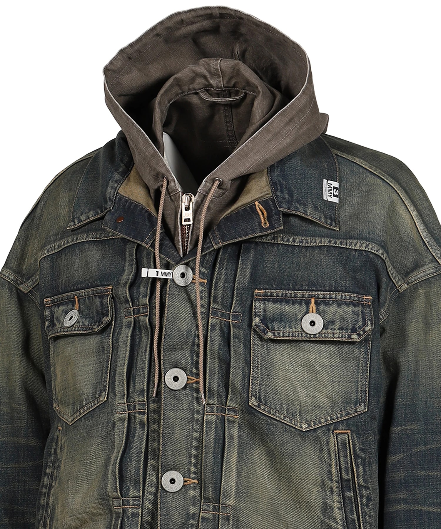 A17BL023 LAYERED DENIM JACKET Maison MIHARA YASUHIRO