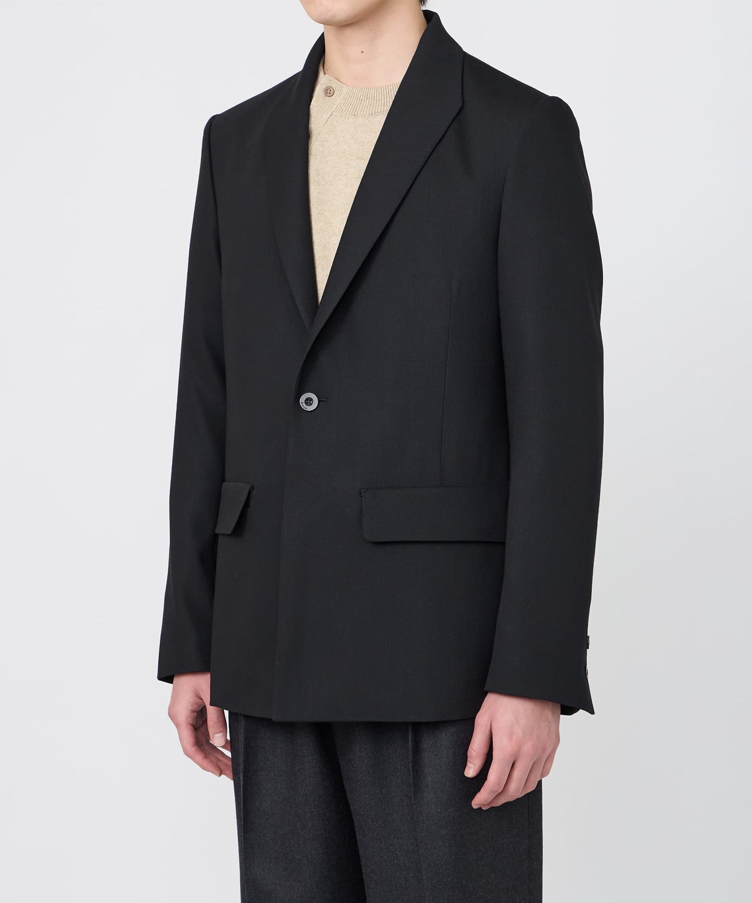 【イレニサ】IH-26FW-J007-NDVH MODIFIED SHAWL-COLLAR JACKET IRENISA