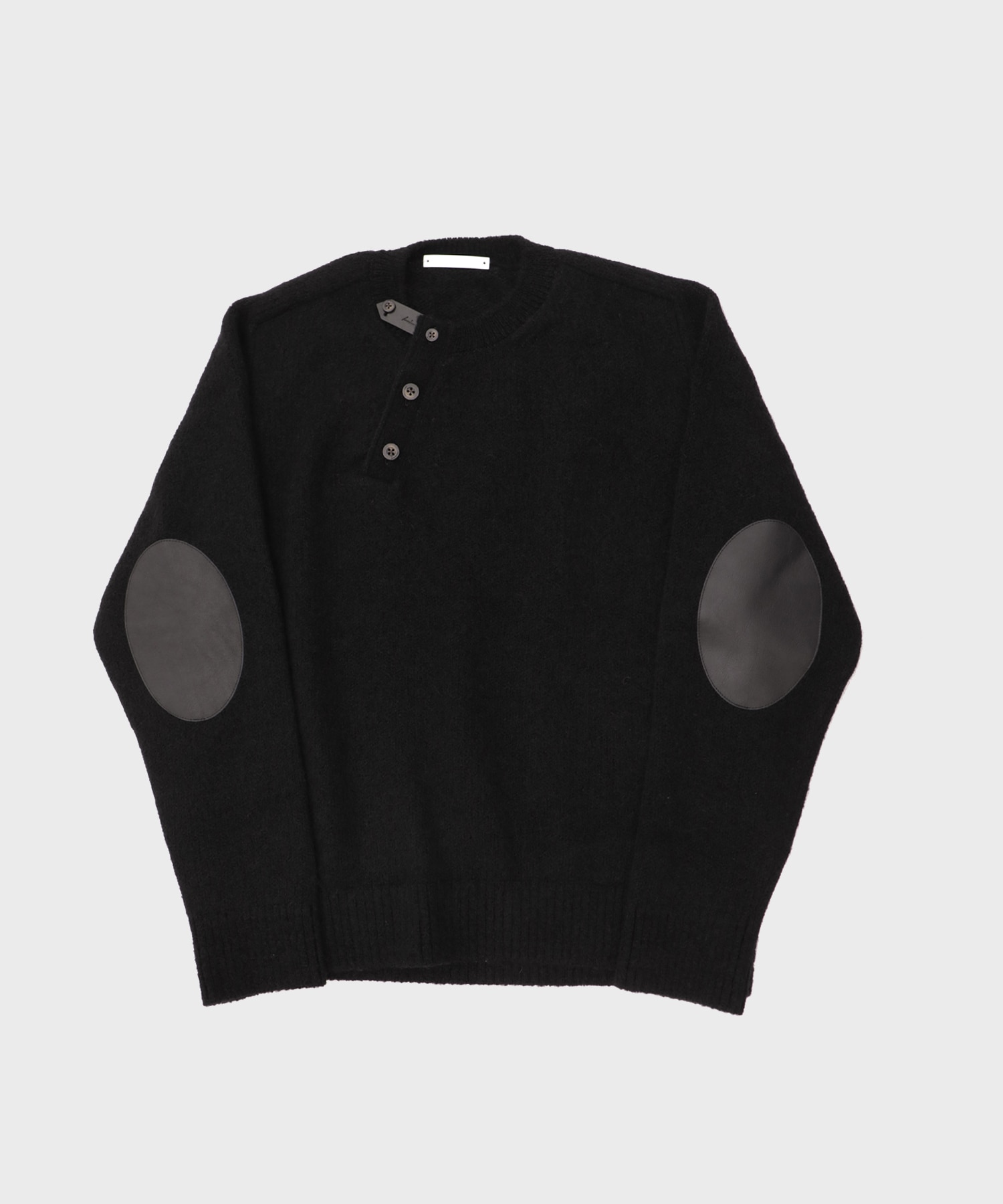 【イレニサ】別注LEATHER ELBOW PATCH MOHAIR KNIT PO 