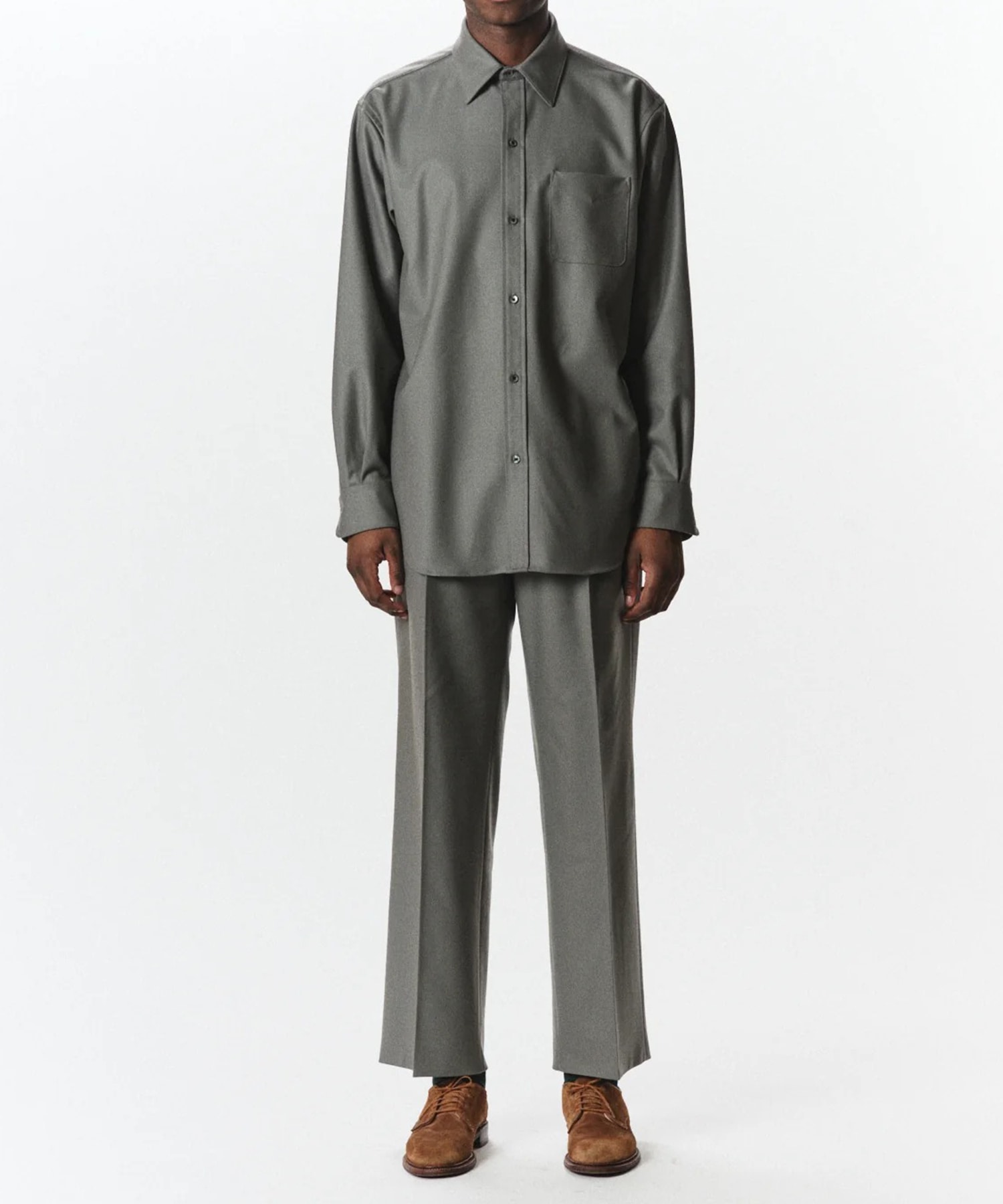 A26C18PT01C DOUBLE PLEATED STRAIGHT TROUSERS MARKAWARE