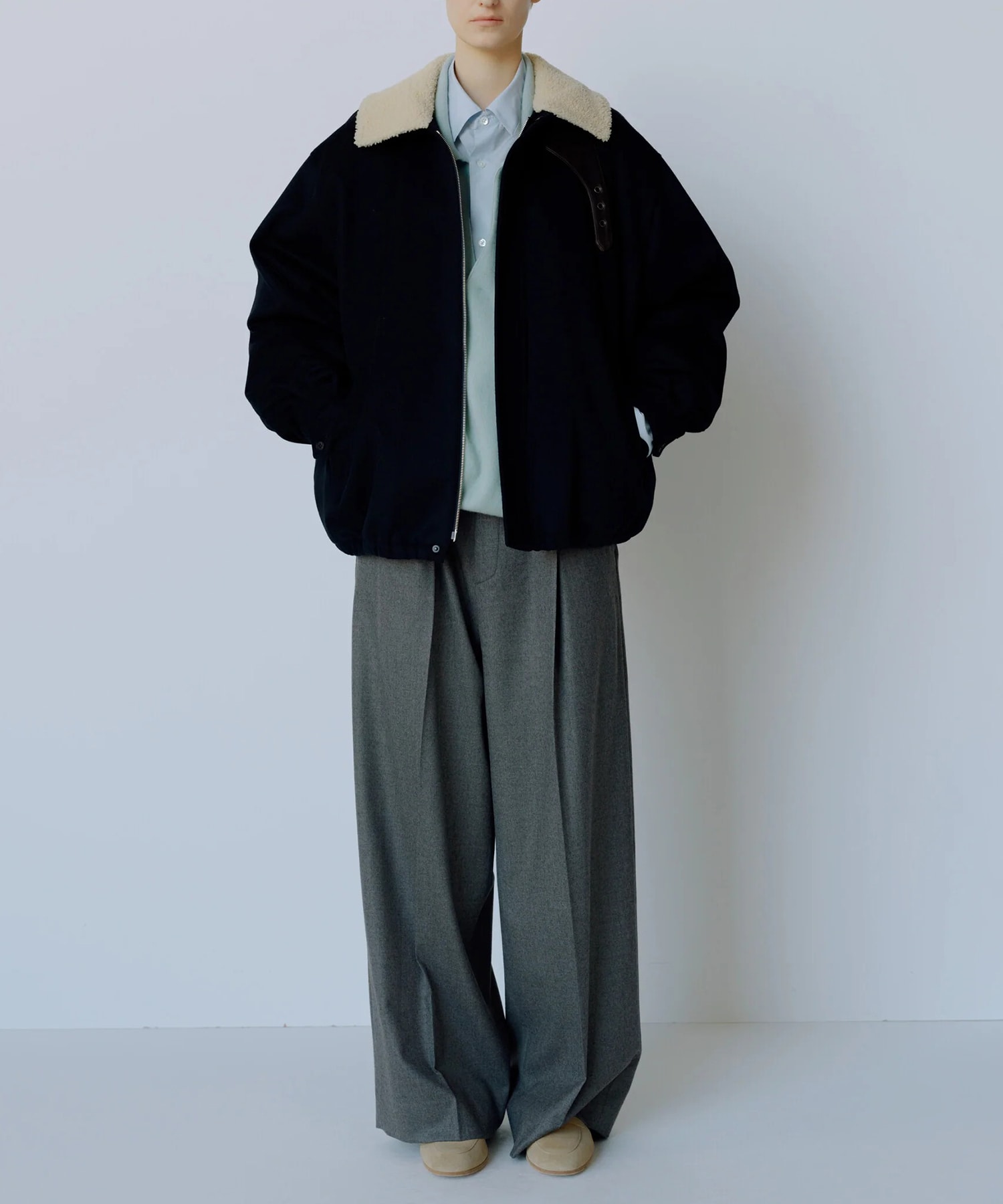 【シュタイン】ST.1546 MOUTON COLLAR WOOL CASHMERE PADDED JACKET ssstein