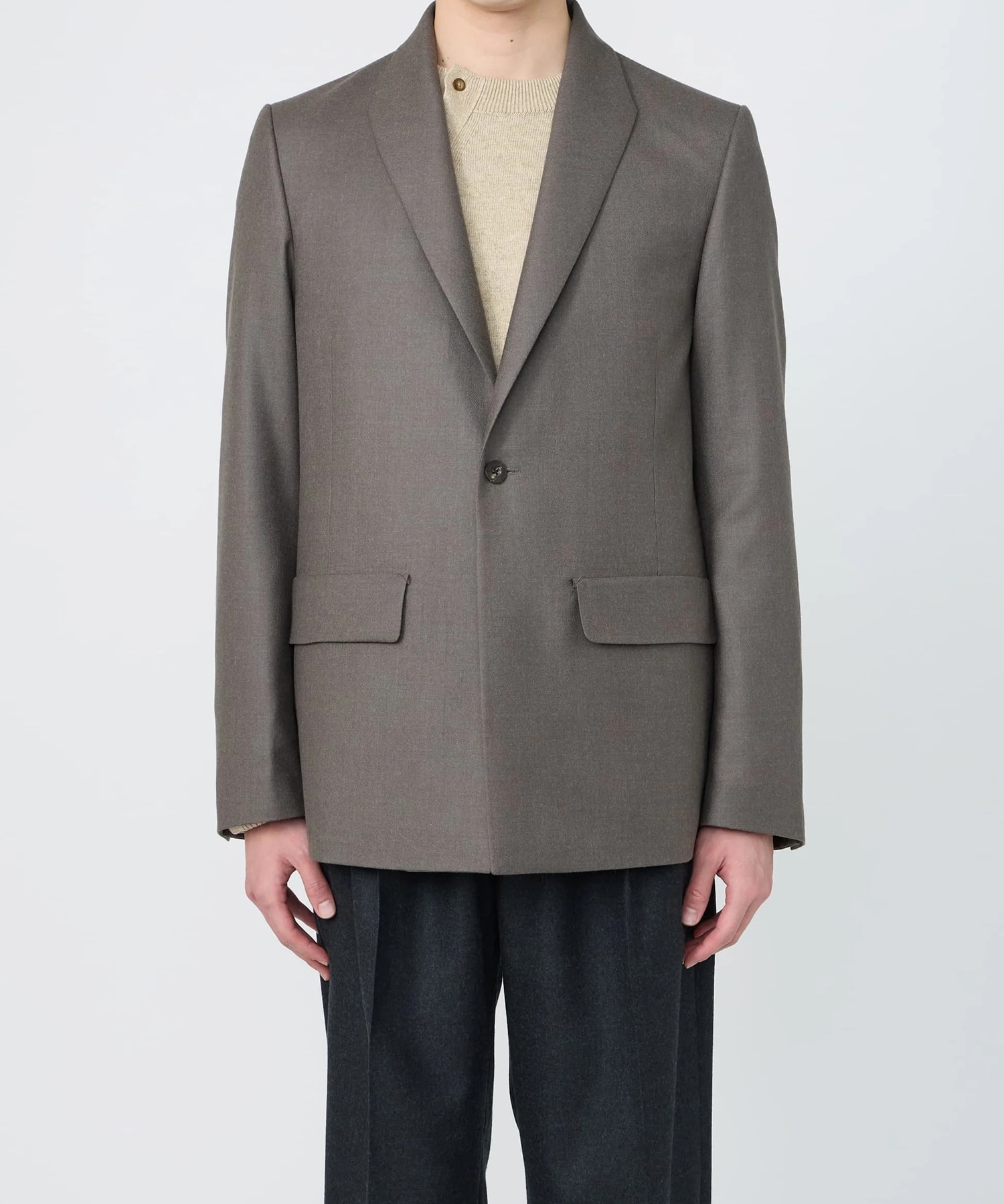 【イレニサ】IH-26FW-J007-NDF MODIFIED SHAWL-COLLAR JACKET IRENISA