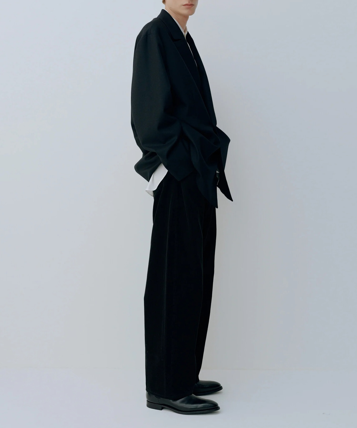 【シュタイン】ST.1585 WOOL FLANNEL OVERSIZED PEAK LAPEL JACKET ssstein