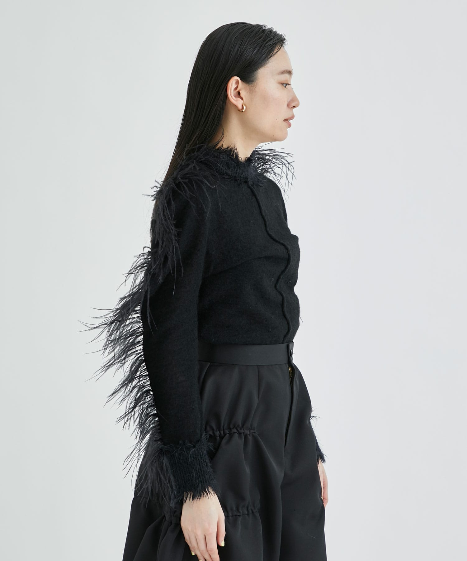 Fur tape knit pullover(36 BLACK): TOGA: WOMENS｜THE TOKYO ONLINE STORE