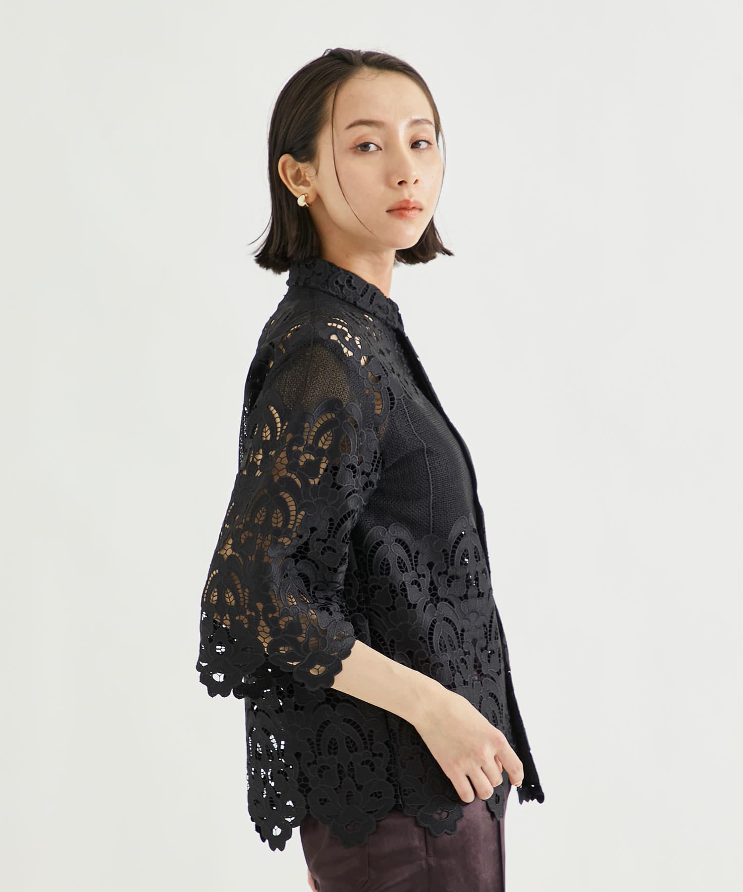 Lace shirt(36 BLACK): TOGA PULLA: WOMEN｜THE TOKYO ONLINE STORE