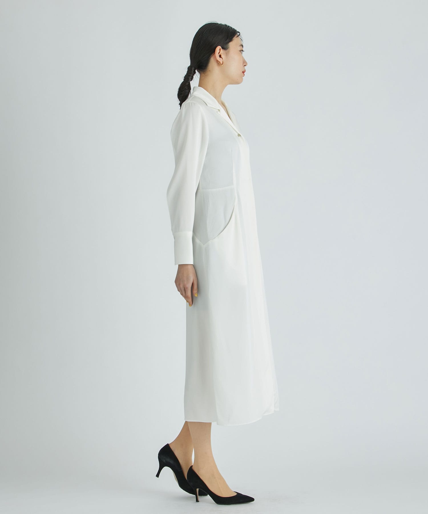 2way slim satin Dress(1 WHITE): THE PERMANENT EYE: WOMEN｜THE