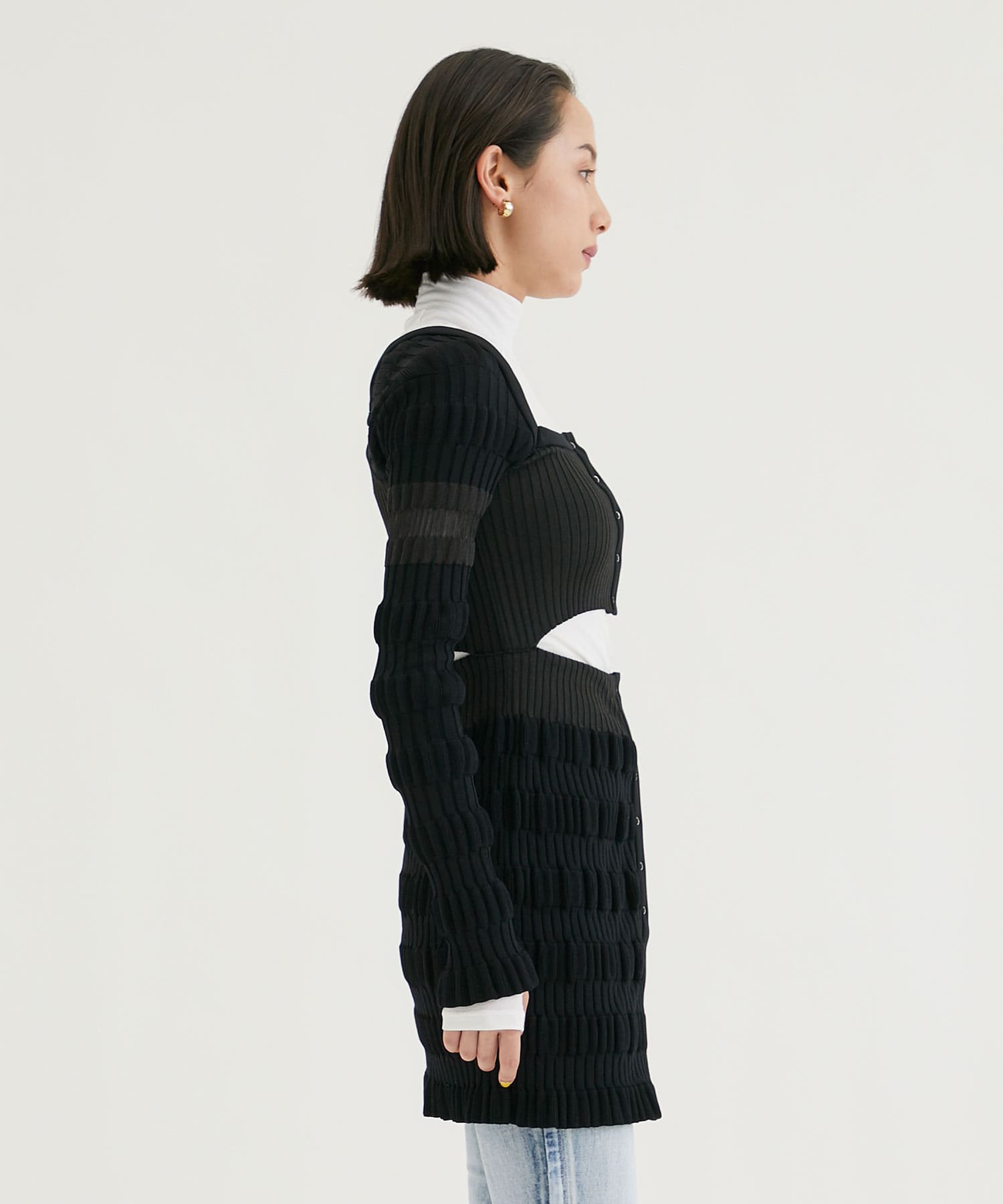 STRIPE KNIT CARDIGAN_(FREE BLACK): FETICO: WOMENS｜THE TOKYO