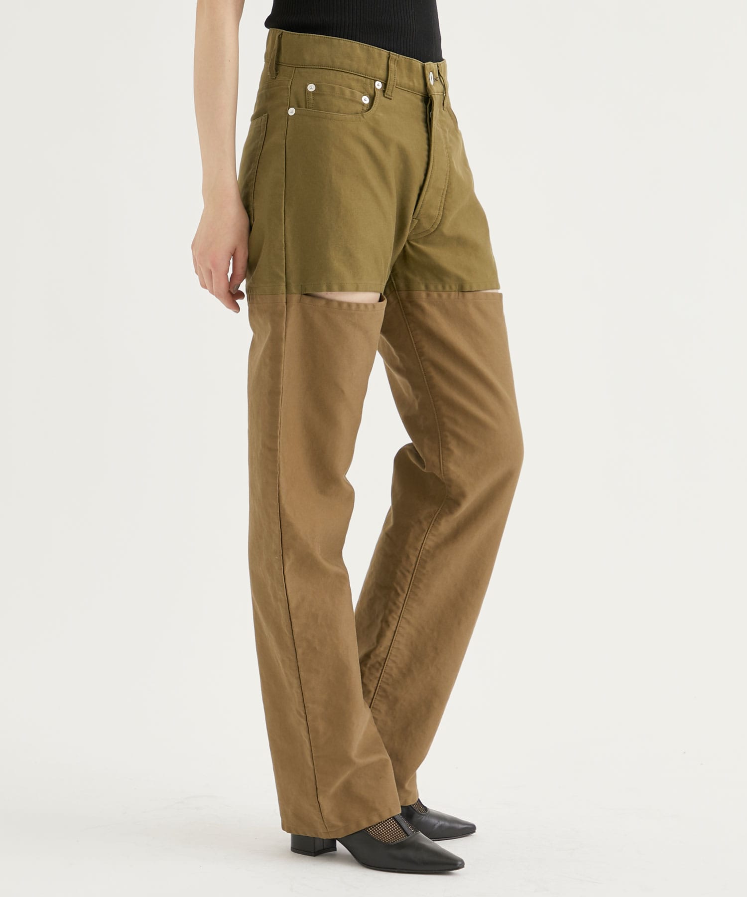 Back Satin Slit Pants INSCRIRE