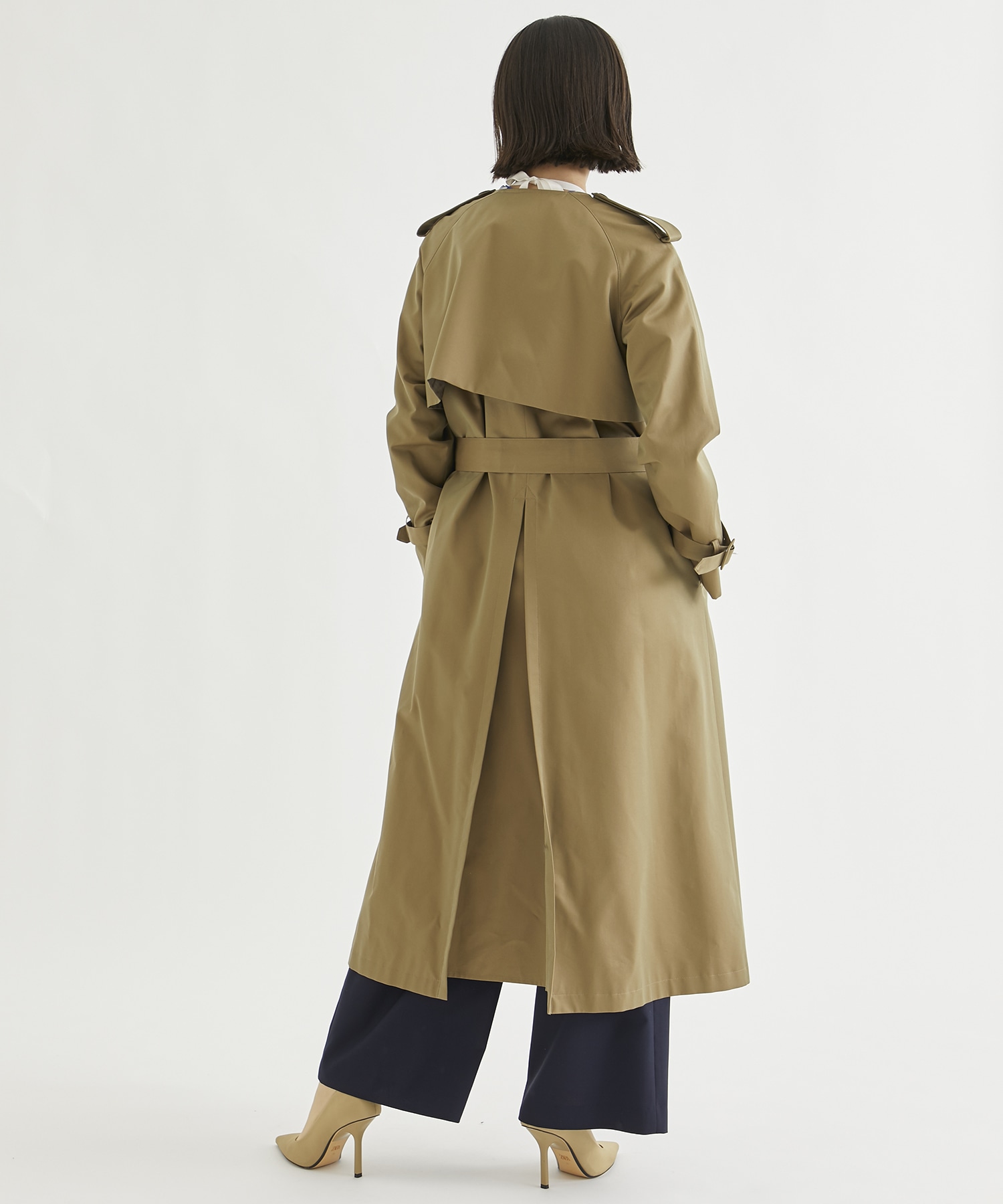 EX．silk cotton trench coat(S BEIGE): Dessin de mode: WOMEN｜THE 